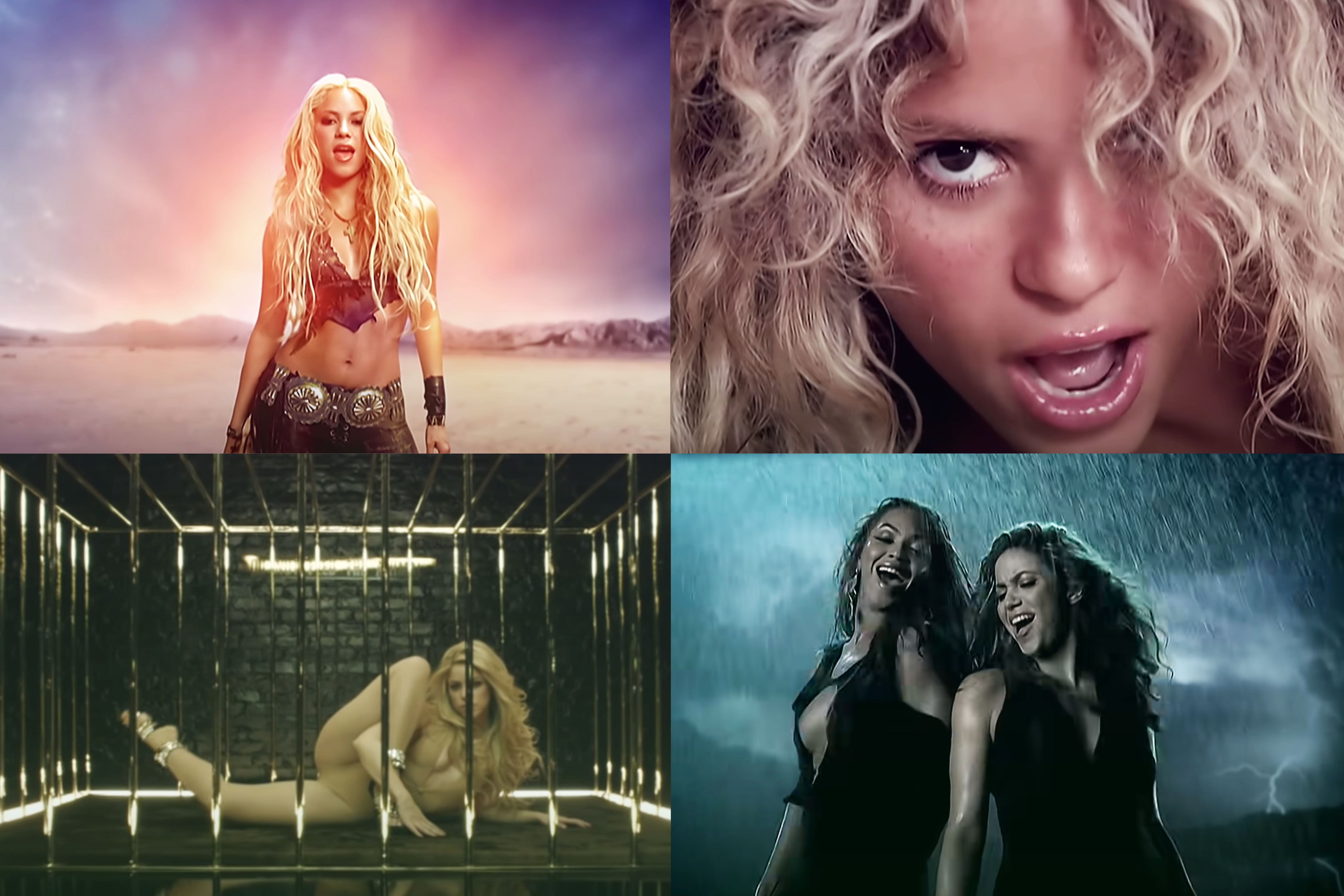 Clockwise: Whenever Wherever, La Tortura, She Wolf and Beautiful Liar 