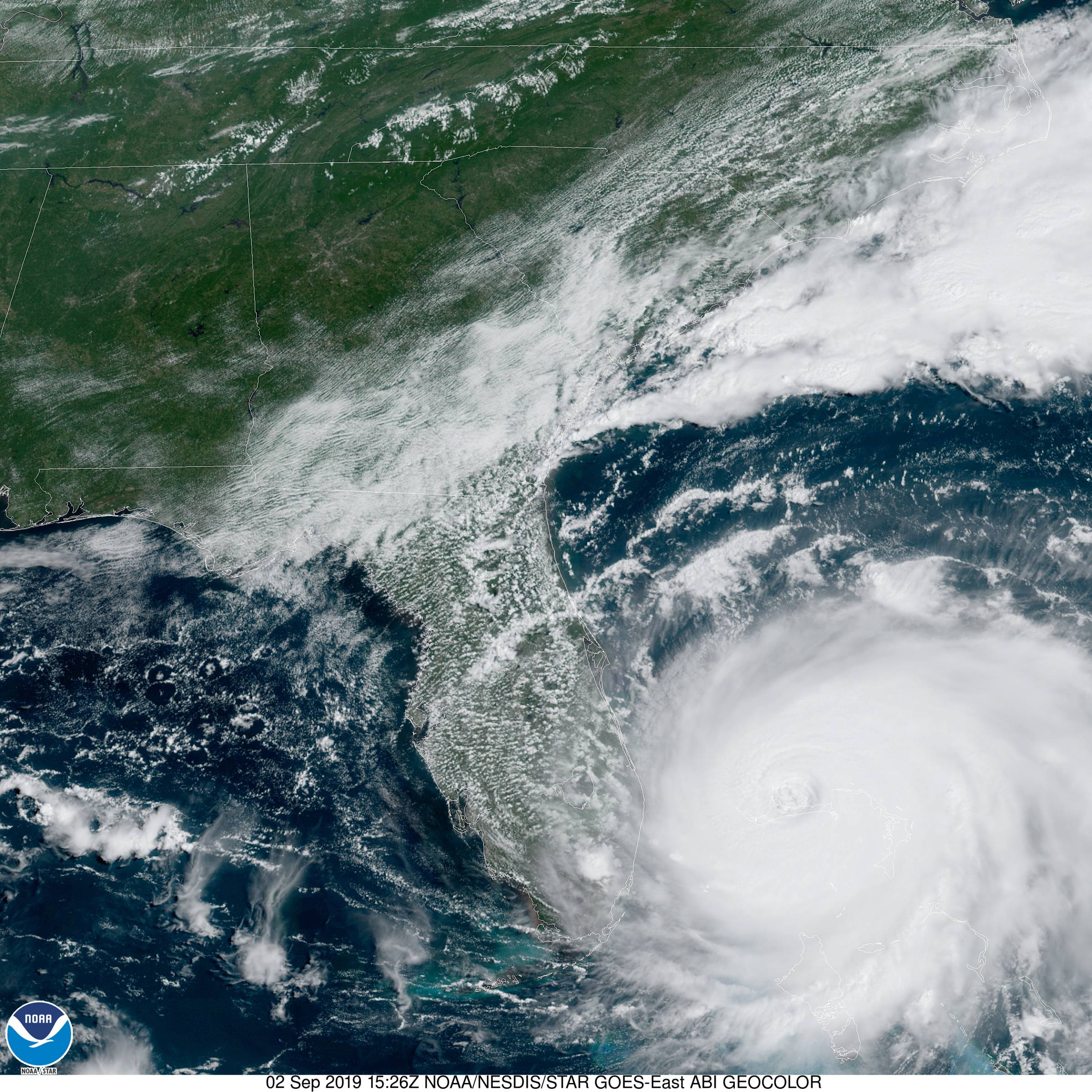 A view of Hurricane Dorian from space