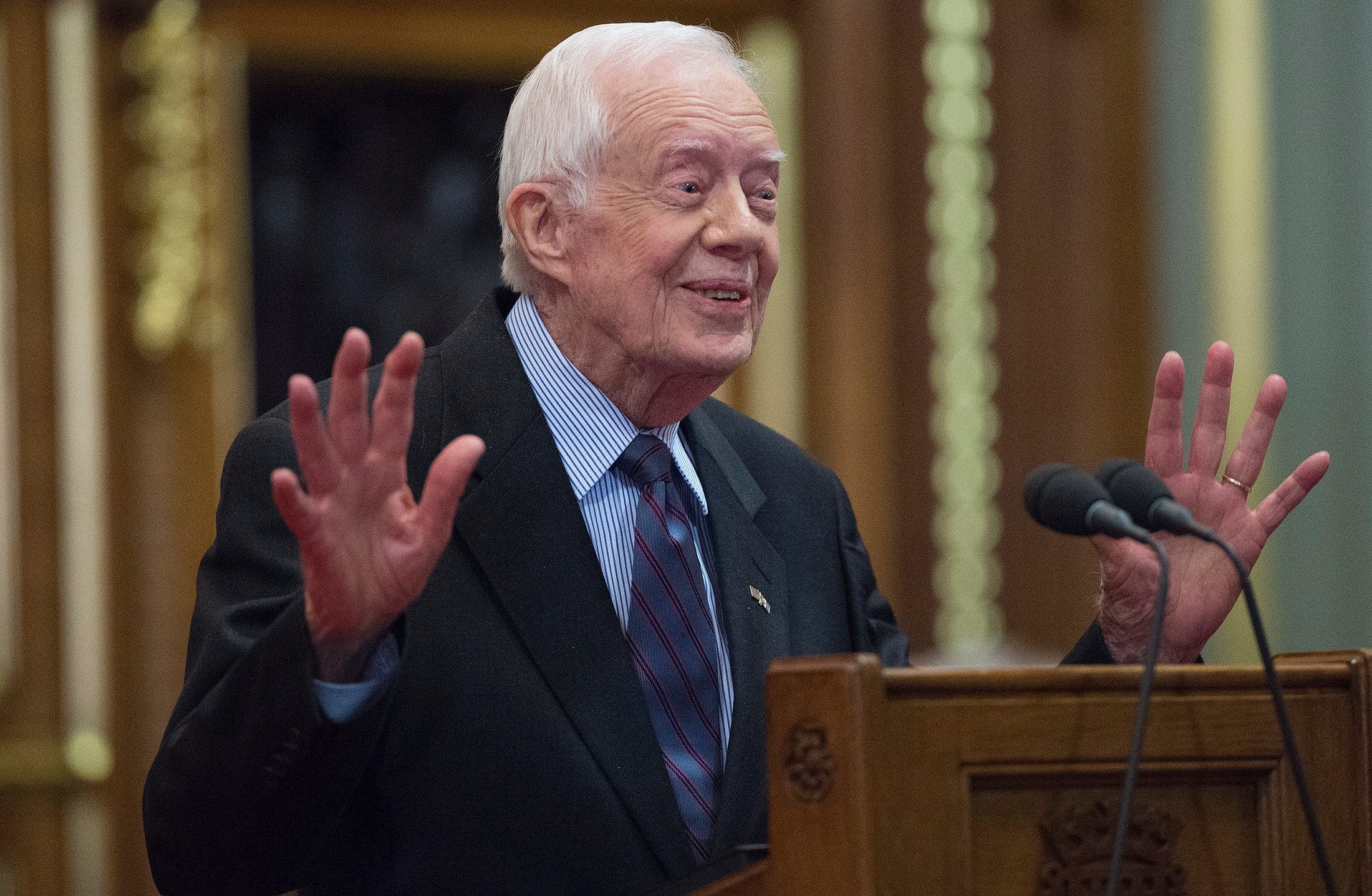 Former US President Jimmy Carter Deliver A Lecture on Guinea Worm Eradication