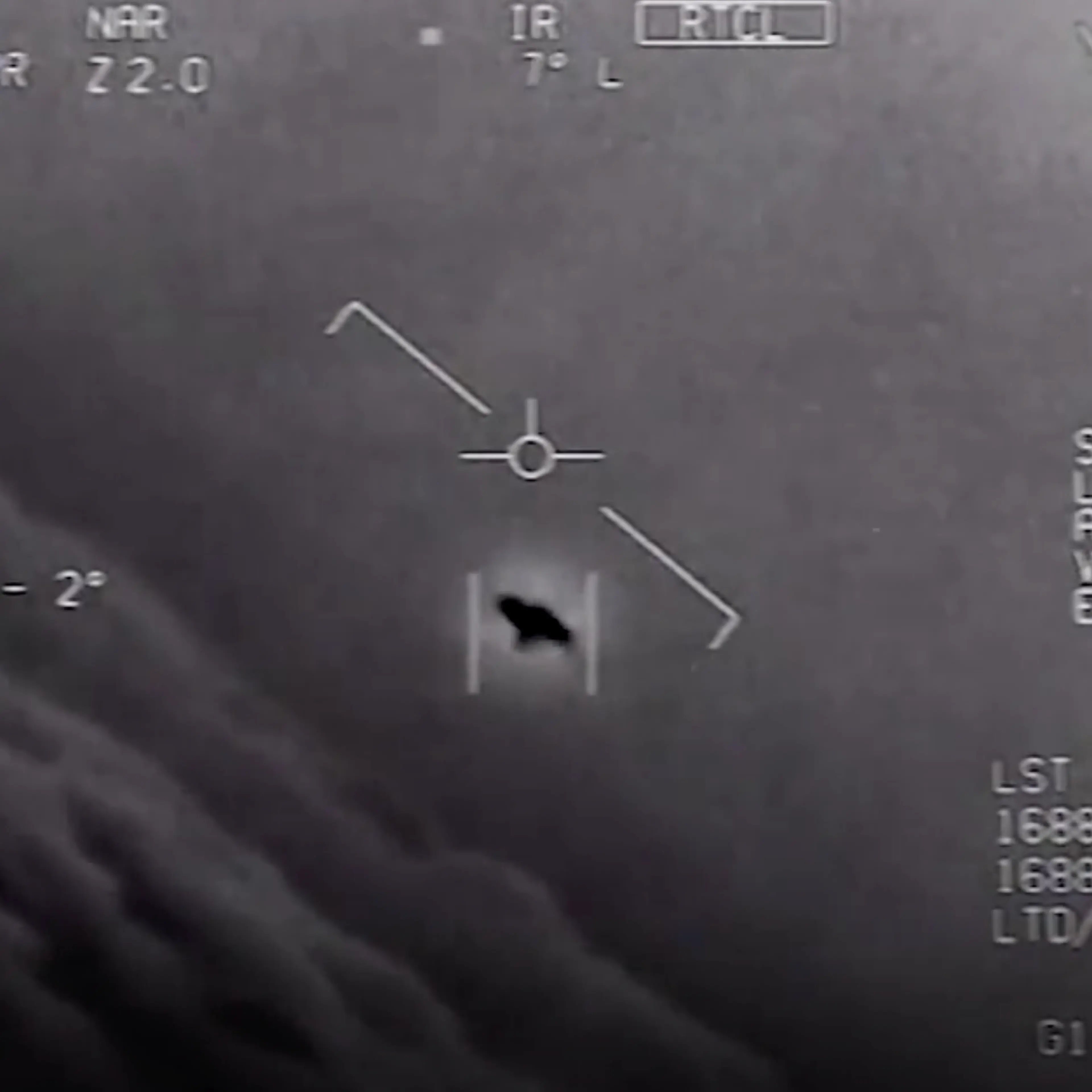 The gimbal: an unidentified anomalous phenomenon (UAP) seen through the windscreen of a U.S. Navy fighter jet in 2015.