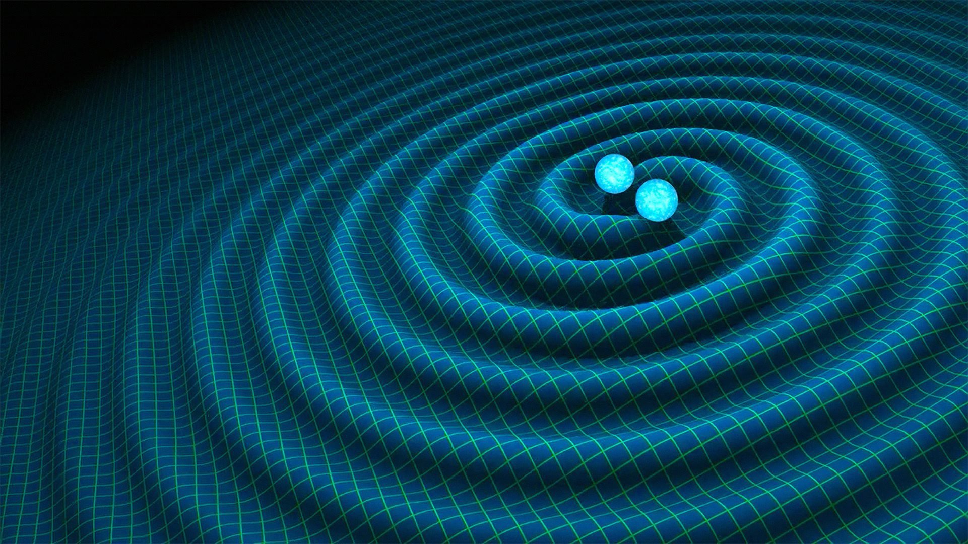 An artist's impression of gravitational waves generated by binary neutron stars. US researchers said on Feb. 11 2016 they have detected gravitational waves, which physicist Albert Einstein first described 100 years ago as 'ripples in the fabric of space-