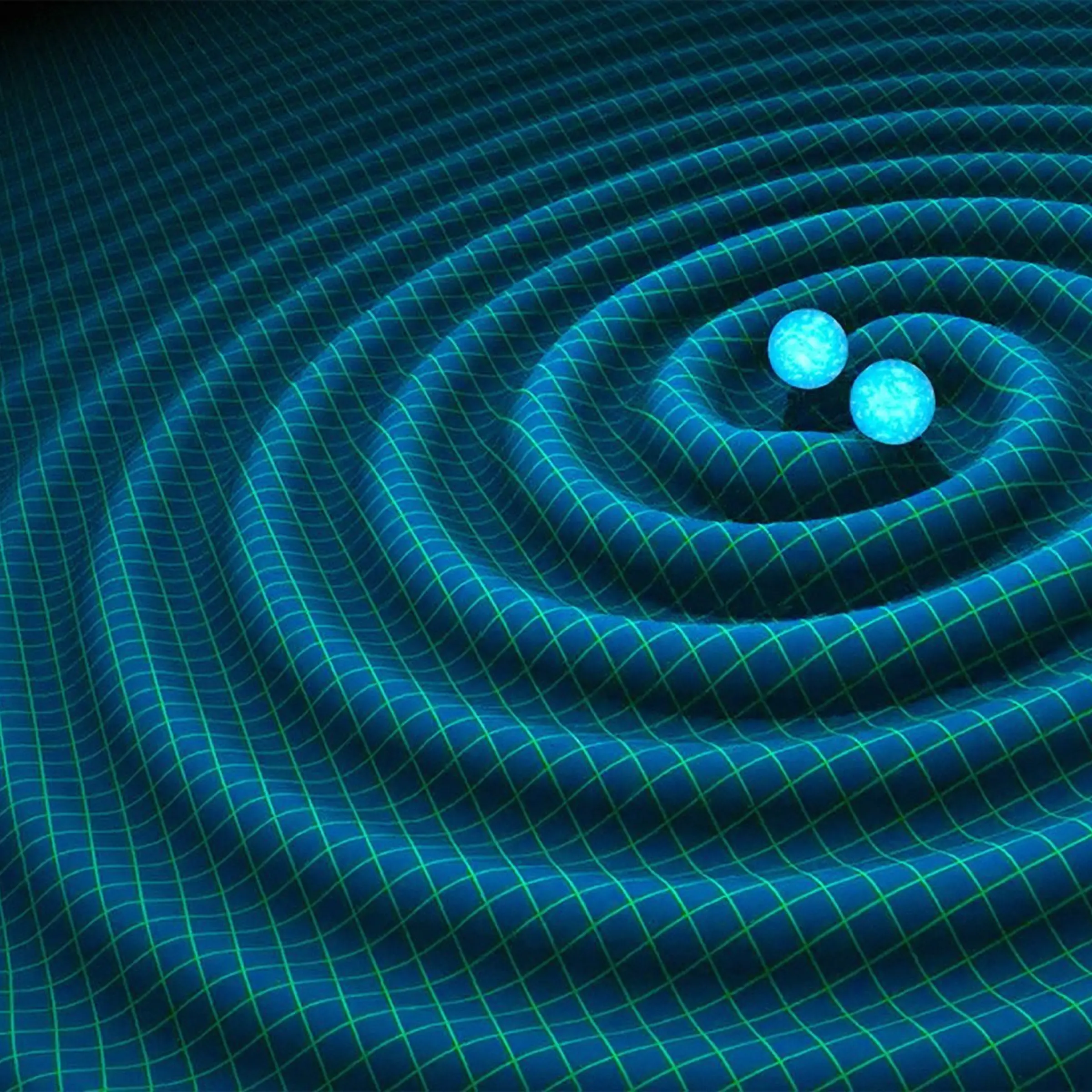 An artist's impression of gravitational waves generated by binary neutron stars. US researchers said on Feb. 11 2016 they have detected gravitational waves, which physicist Albert Einstein first described 100 years ago as 'ripples in the fabric of space-