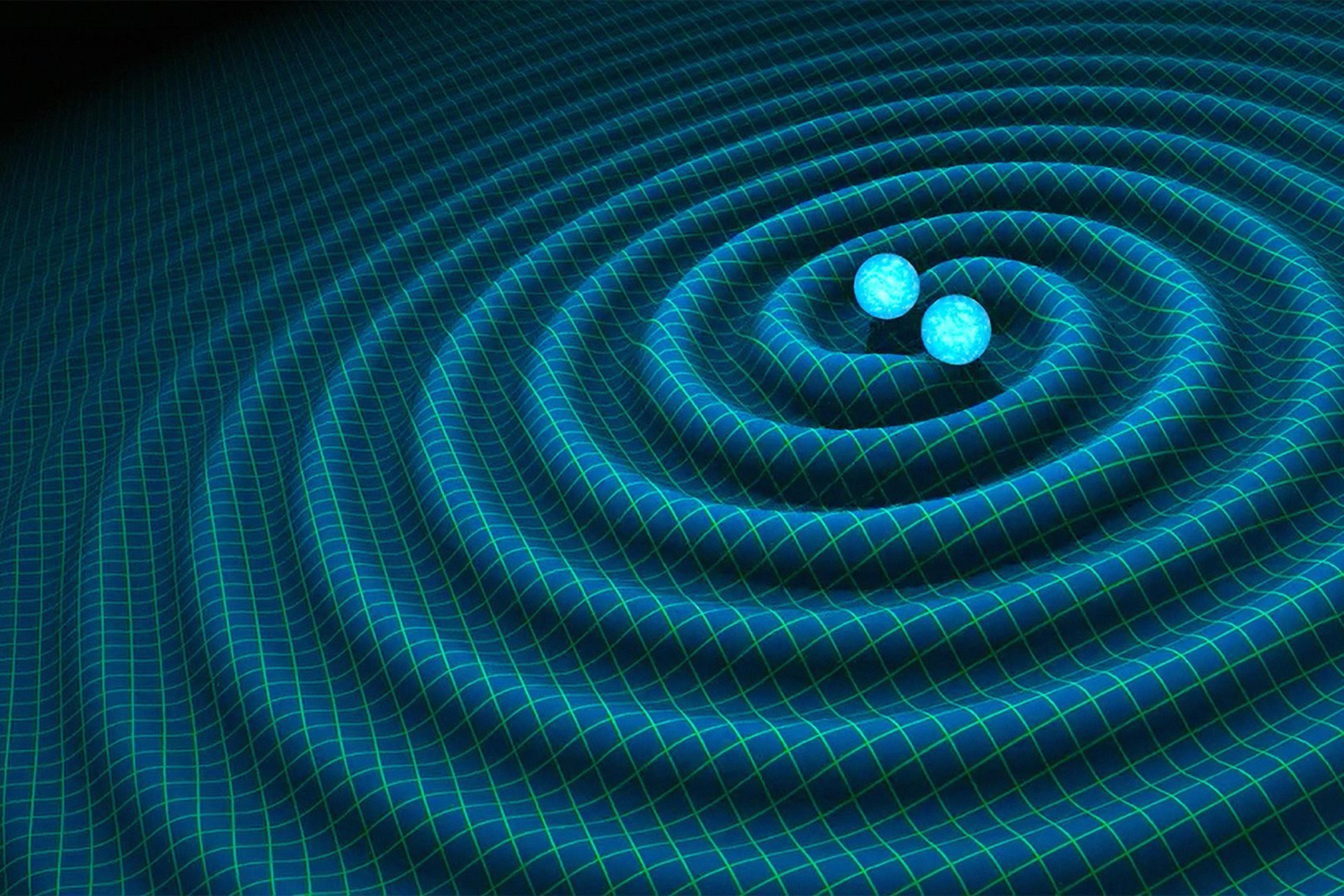 An artist's impression of gravitational waves generated by binary neutron stars. US researchers said on Feb. 11 2016 they have detected gravitational waves, which physicist Albert Einstein first described 100 years ago as 'ripples in the fabric of space-