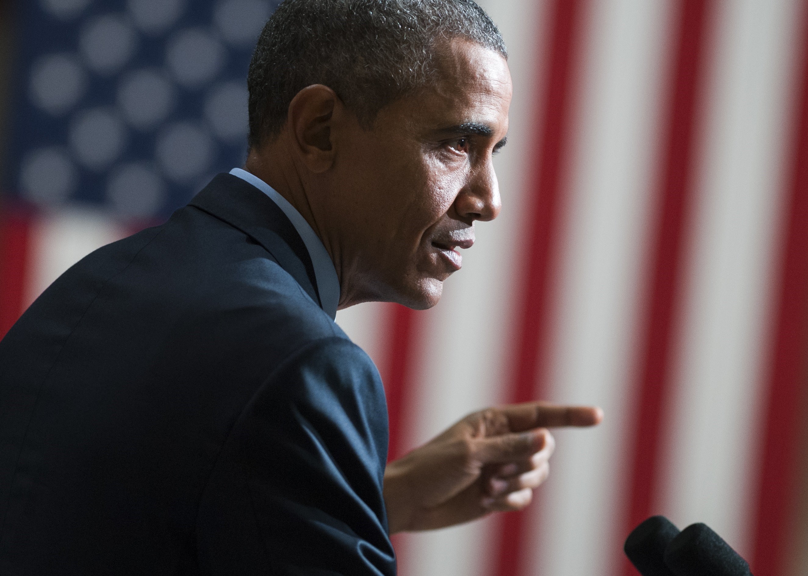 Barack Obama speaks about the re-entry process for formerly incarcerated individuals and related programs at the Center for Law and Justice at Rutgers University in Newark, N.J. on Nov. 2, 2015.