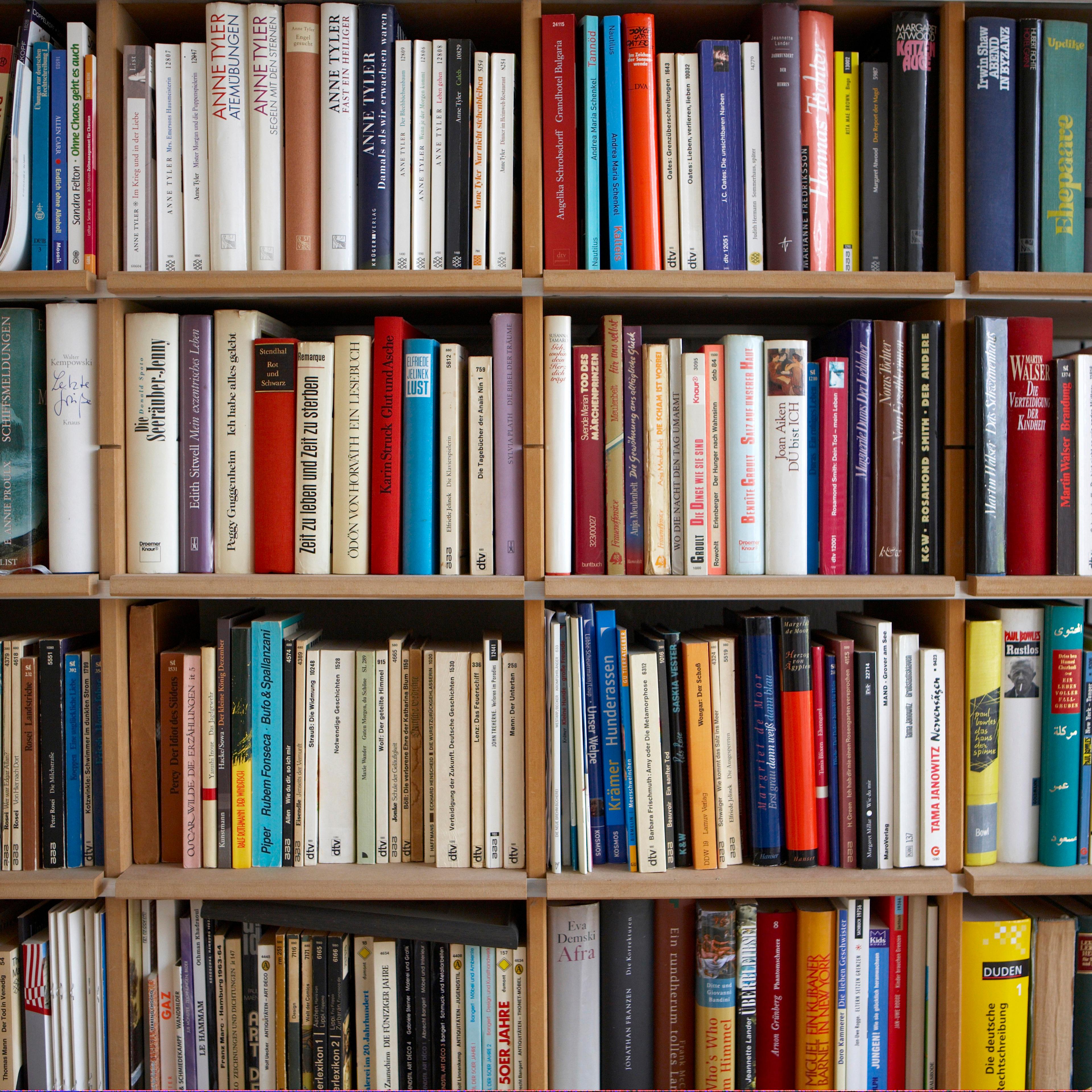 Various books on shelf, full frame