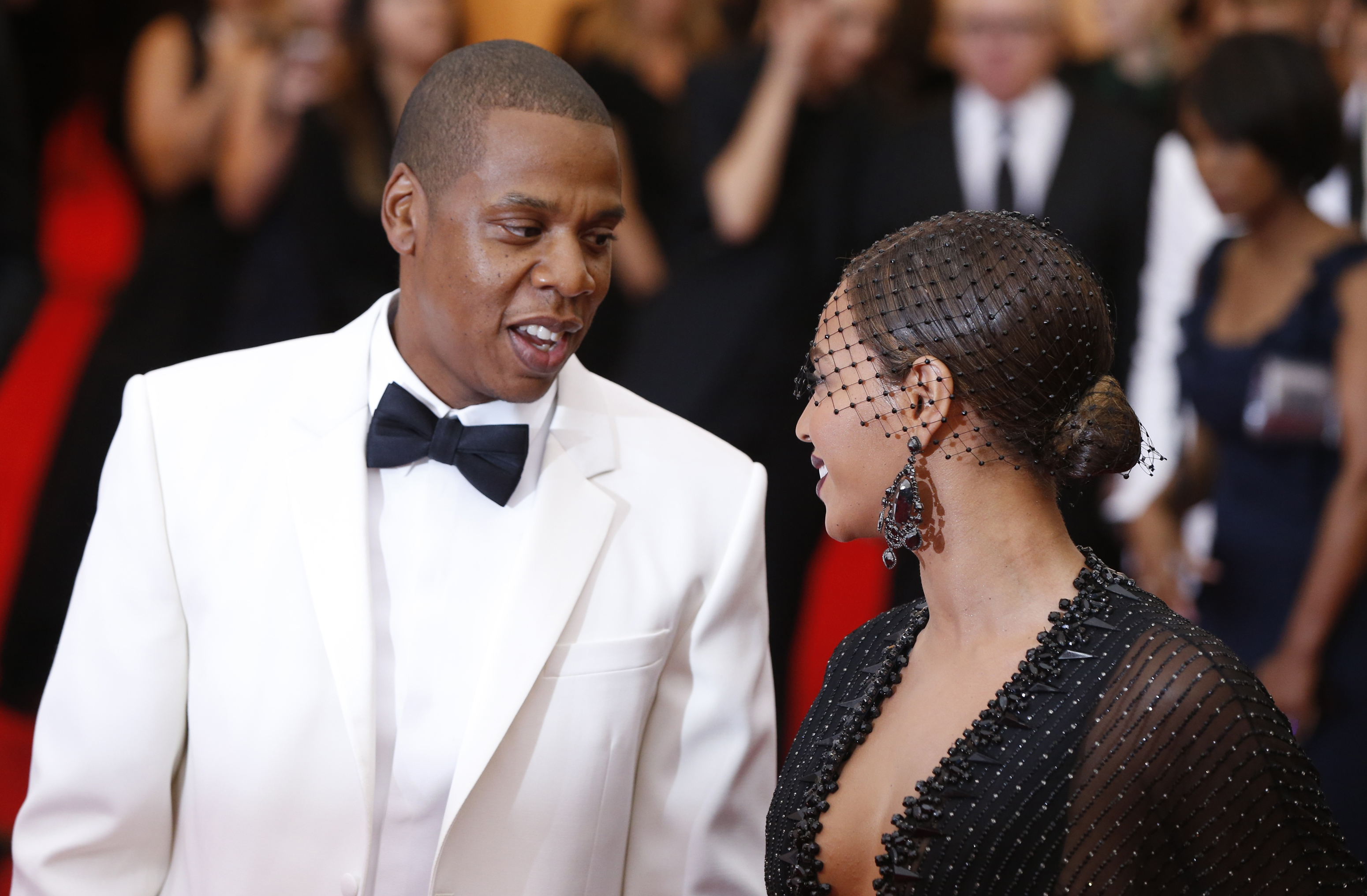 Jay Z and Beyonce Knowles arrive at the Metropolitan Museum of Art Costume Institute Gala Benefit.