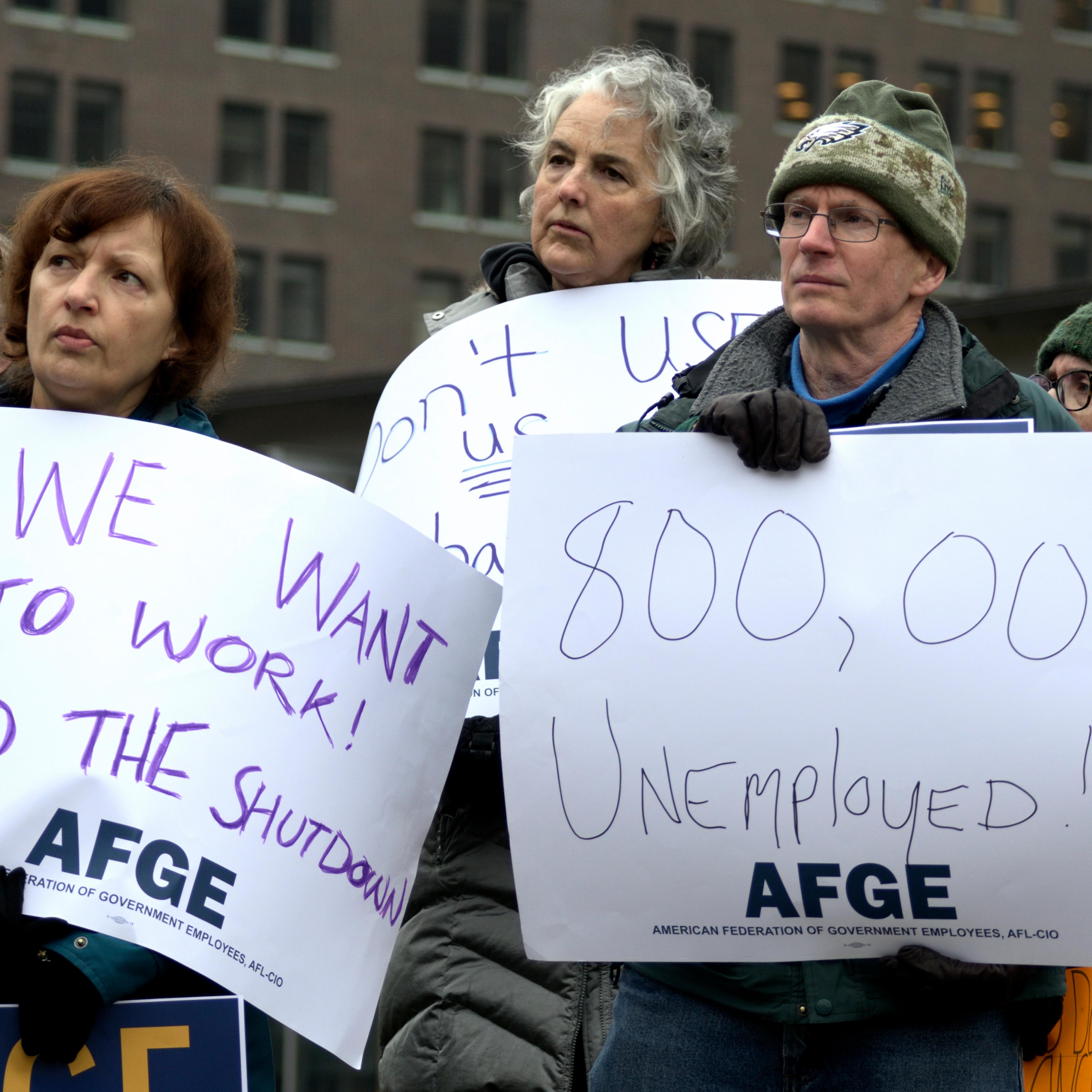 Federal Employees Hold Rally Calling For End Of Government Shutdown