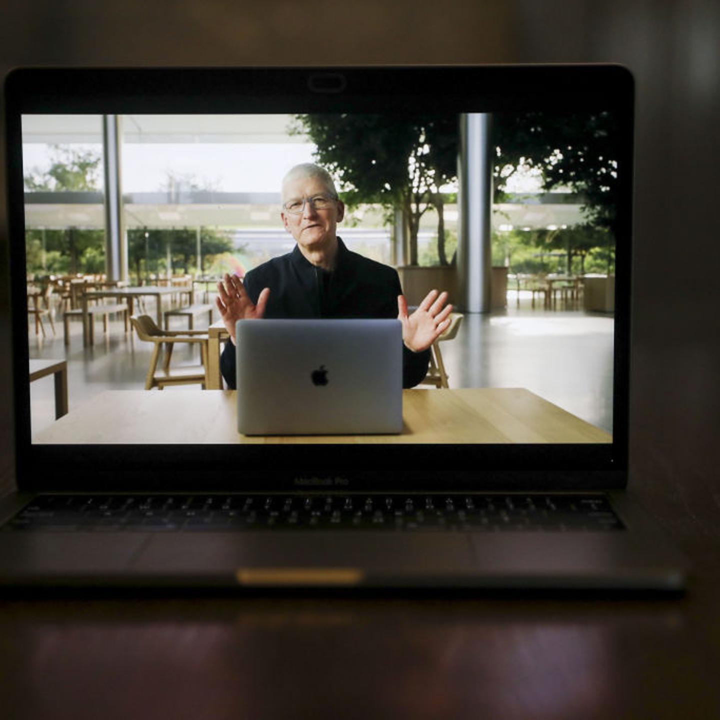 Tim Cook, chief executive officer of Apple Inc, speaks during a virtual product launch in Tiskilwa, Illinois, U.S., on Tuesday, Nov. 10, 2020.