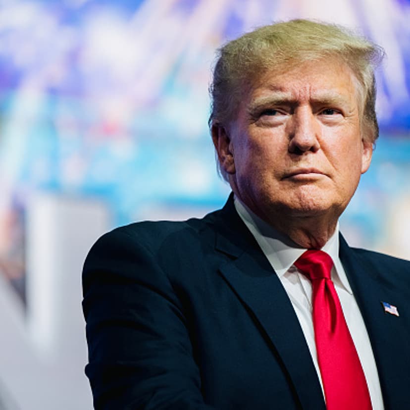 Former U.S. President Donald Trump prepares to speak at the Rally To Protect Our Elections conference in Phoenix, Arizona, on July 24, 2021.