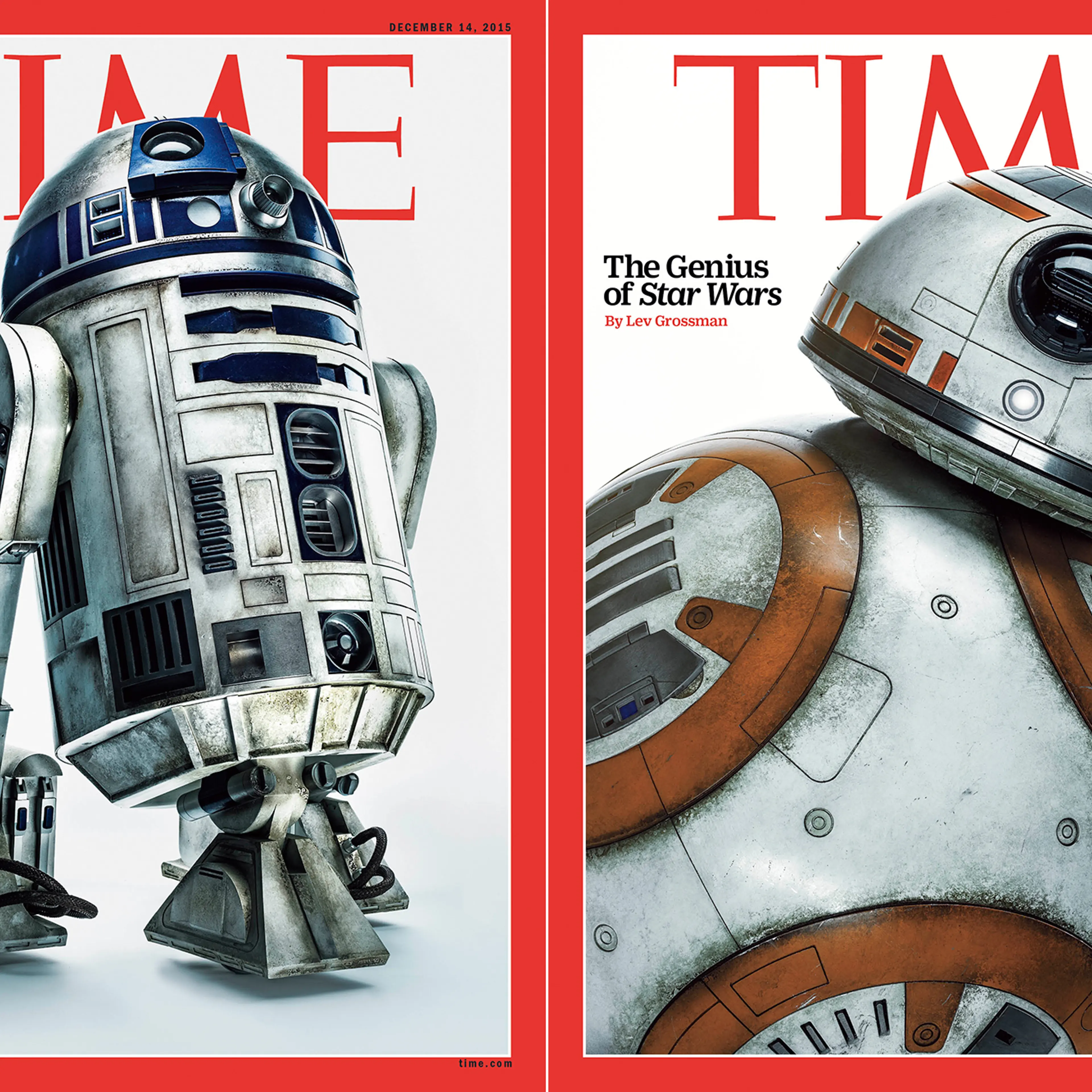 R2-D2 and BB-8 on the cover of the Dec. 14, 2015 issue of TIME.
