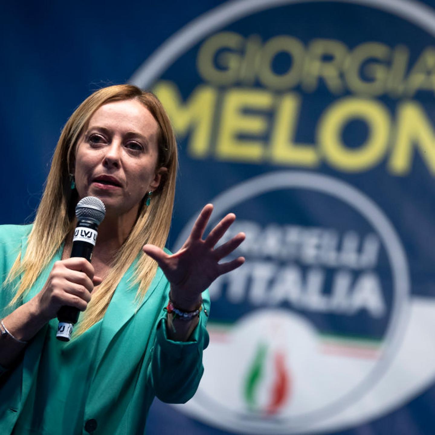 Giorgia Meloni, leader of Italian far-right party Fratelli d