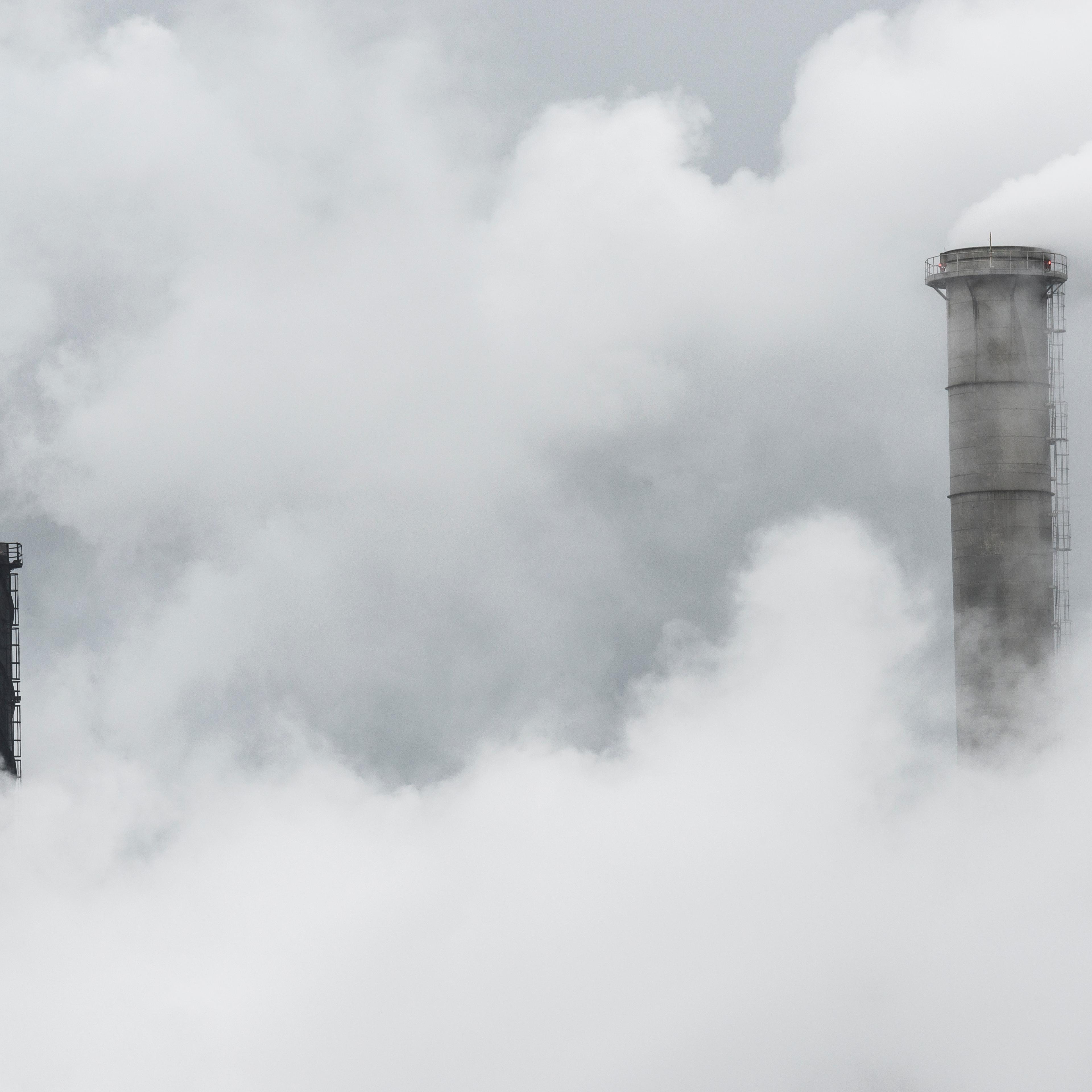Factory chimneys in smoke
