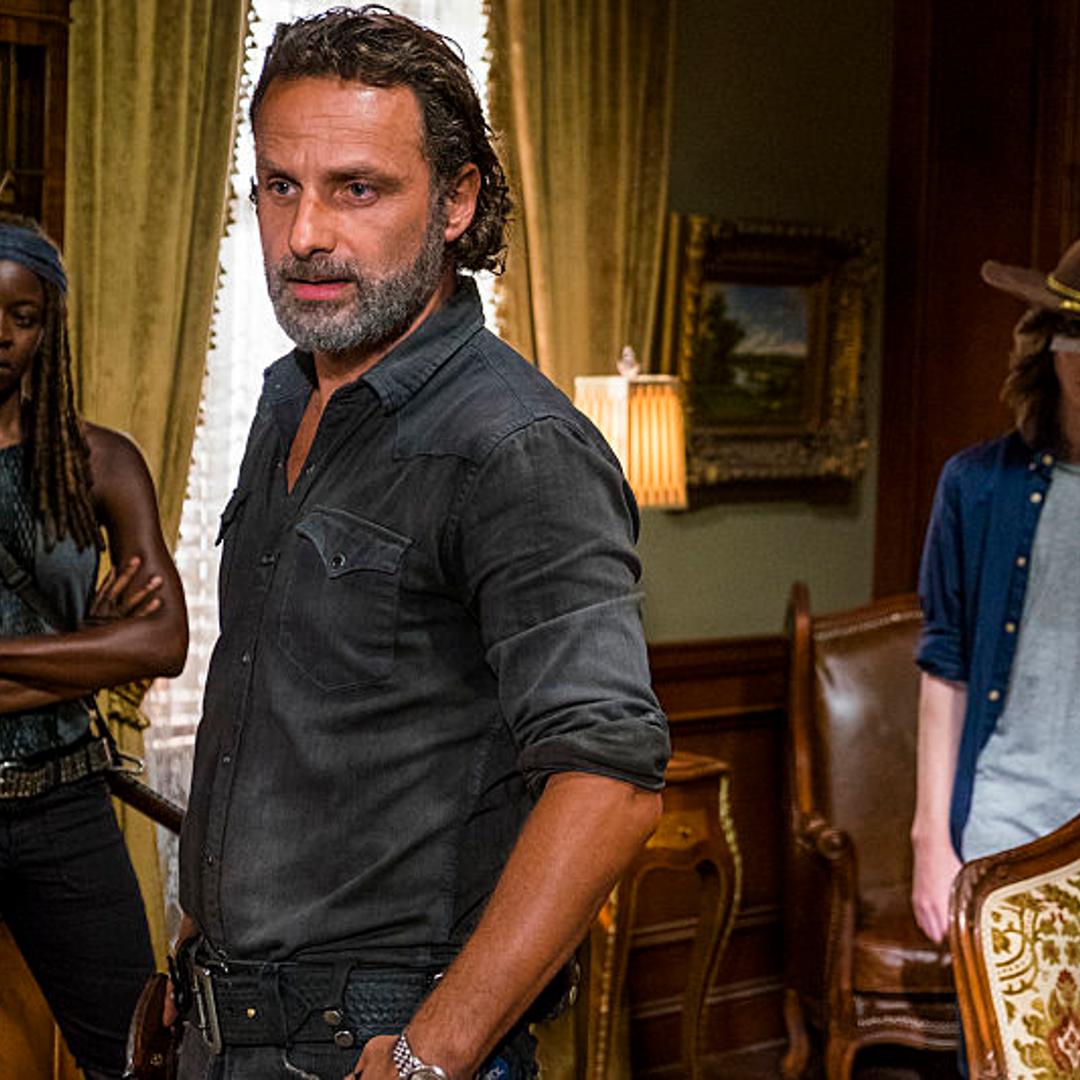 Danai Gurira as Michonne, Andrew Lincoln as Rick Grimes, Chandler Riggs as Carl Grimes - The Walking Dead Season 7, Episode 9