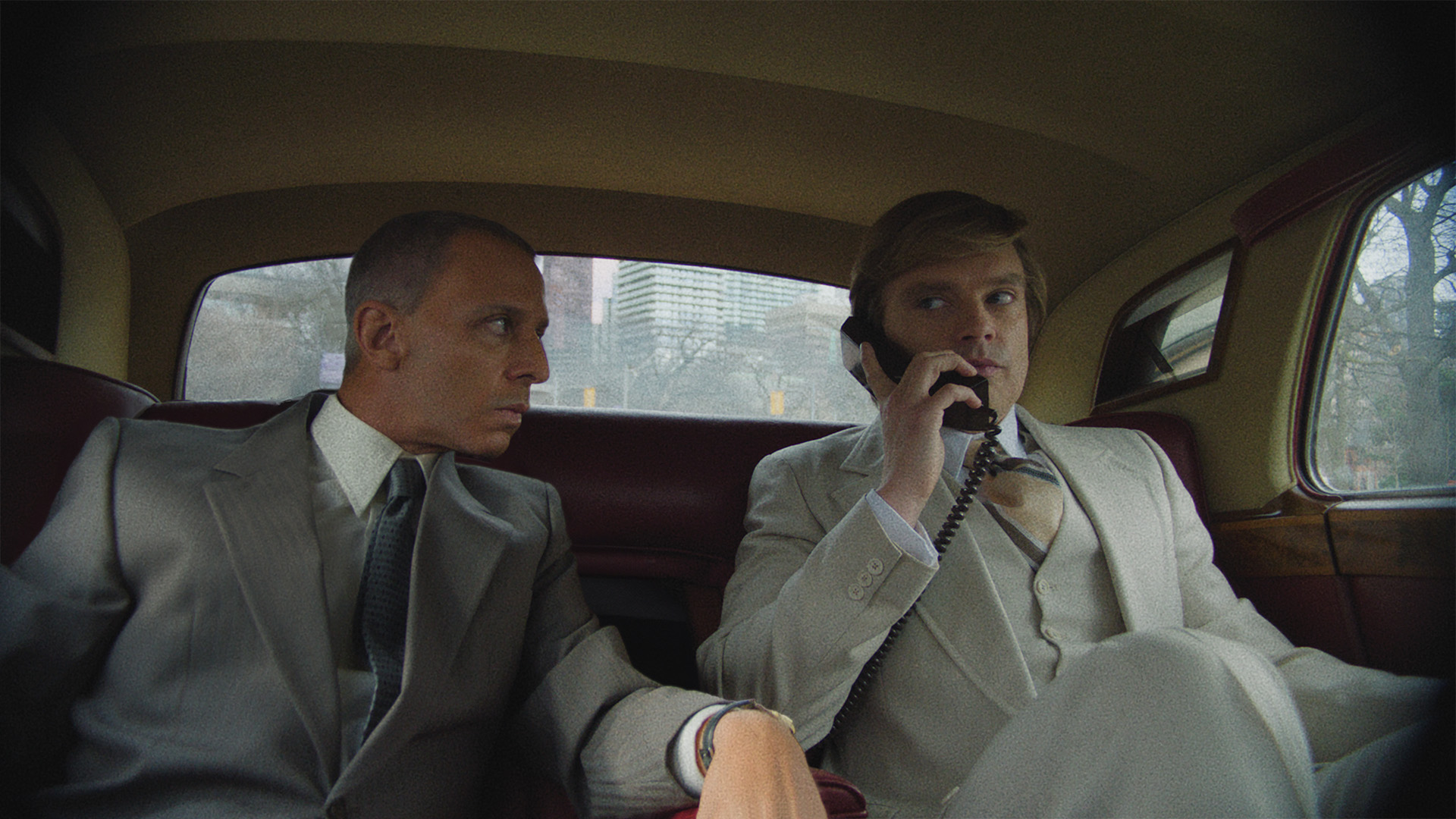 Jeremy Strong and Sebastian Stan in <i>The Apprentice</i>
