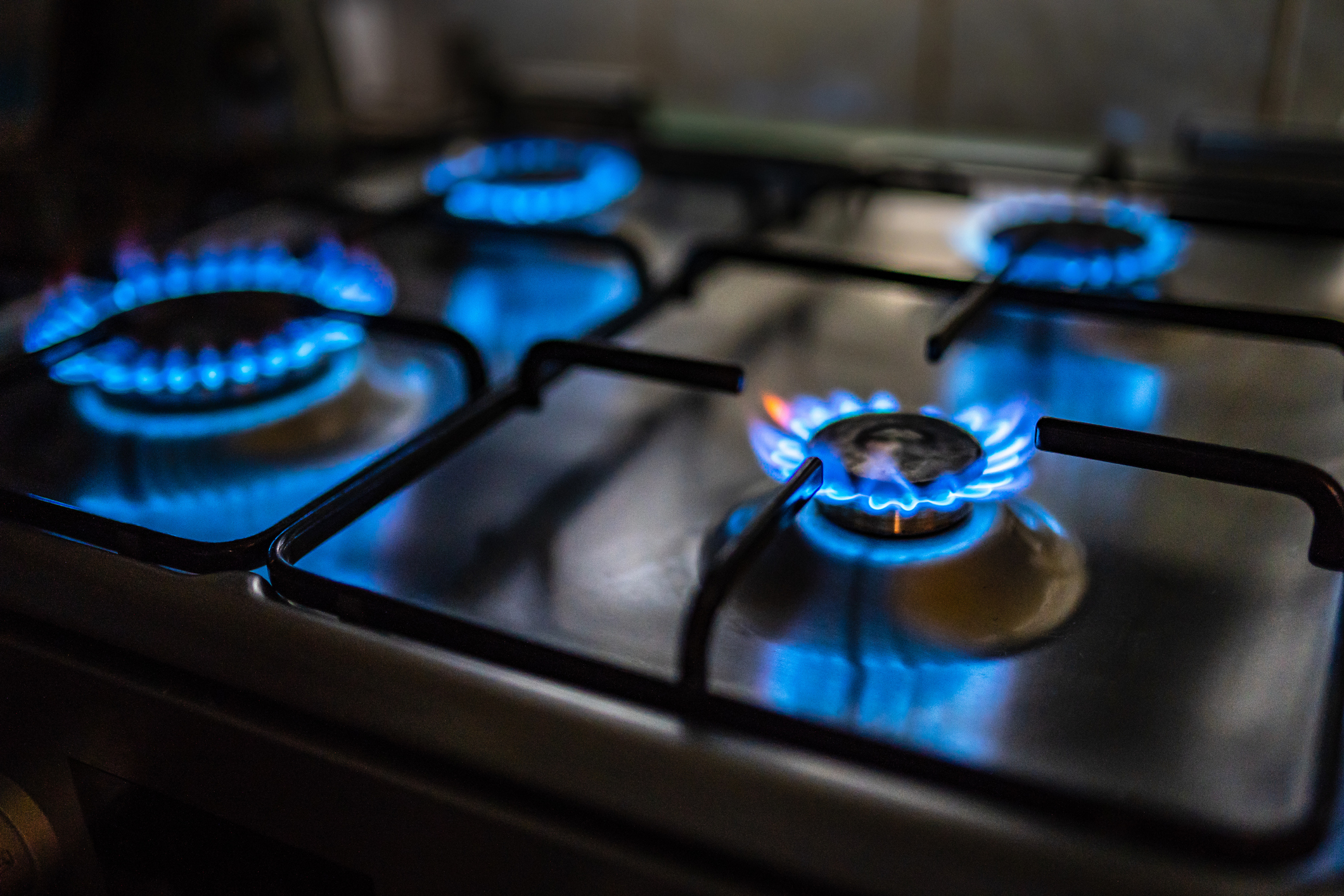 Close-Up Of Burning Stove