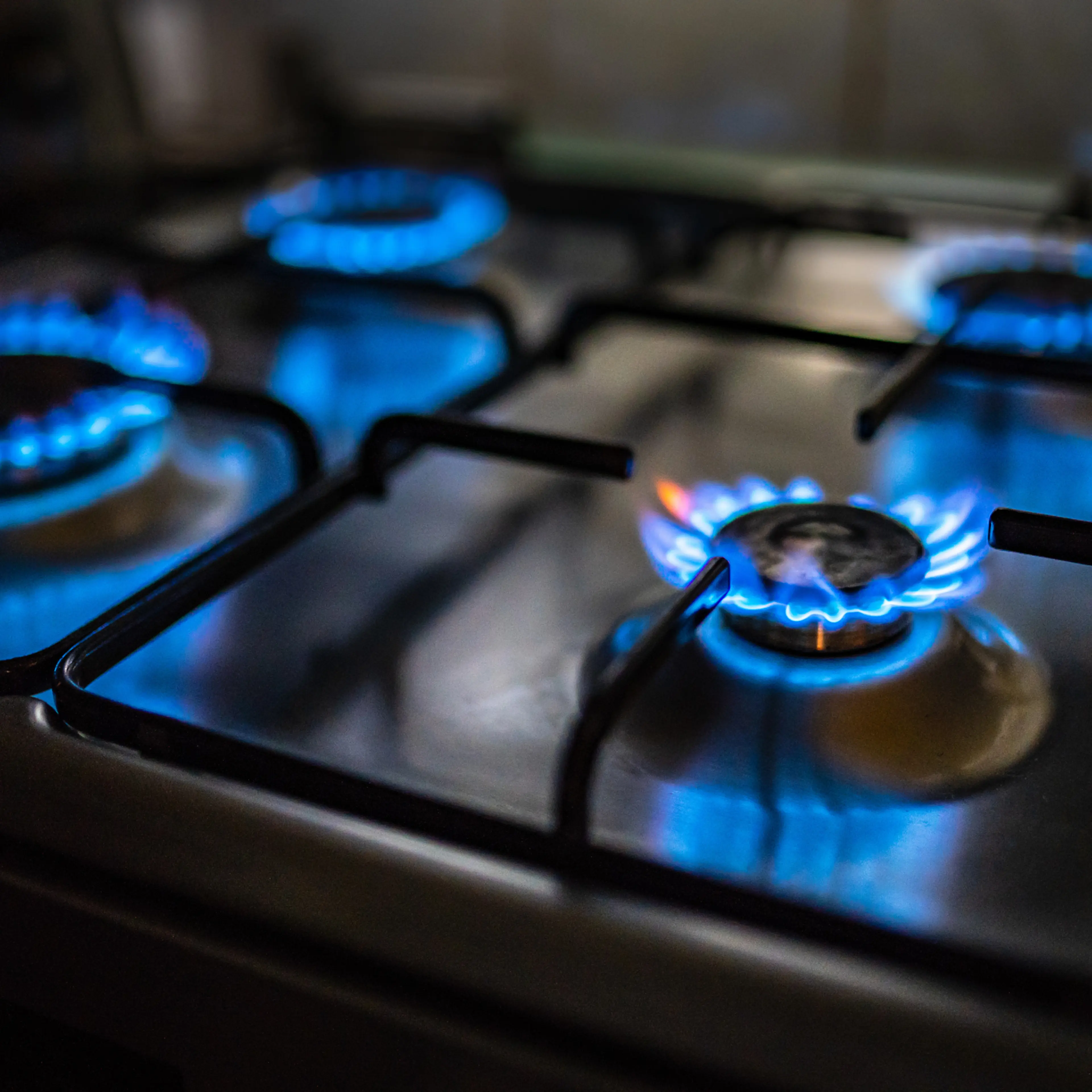 Close-Up Of Burning Stove