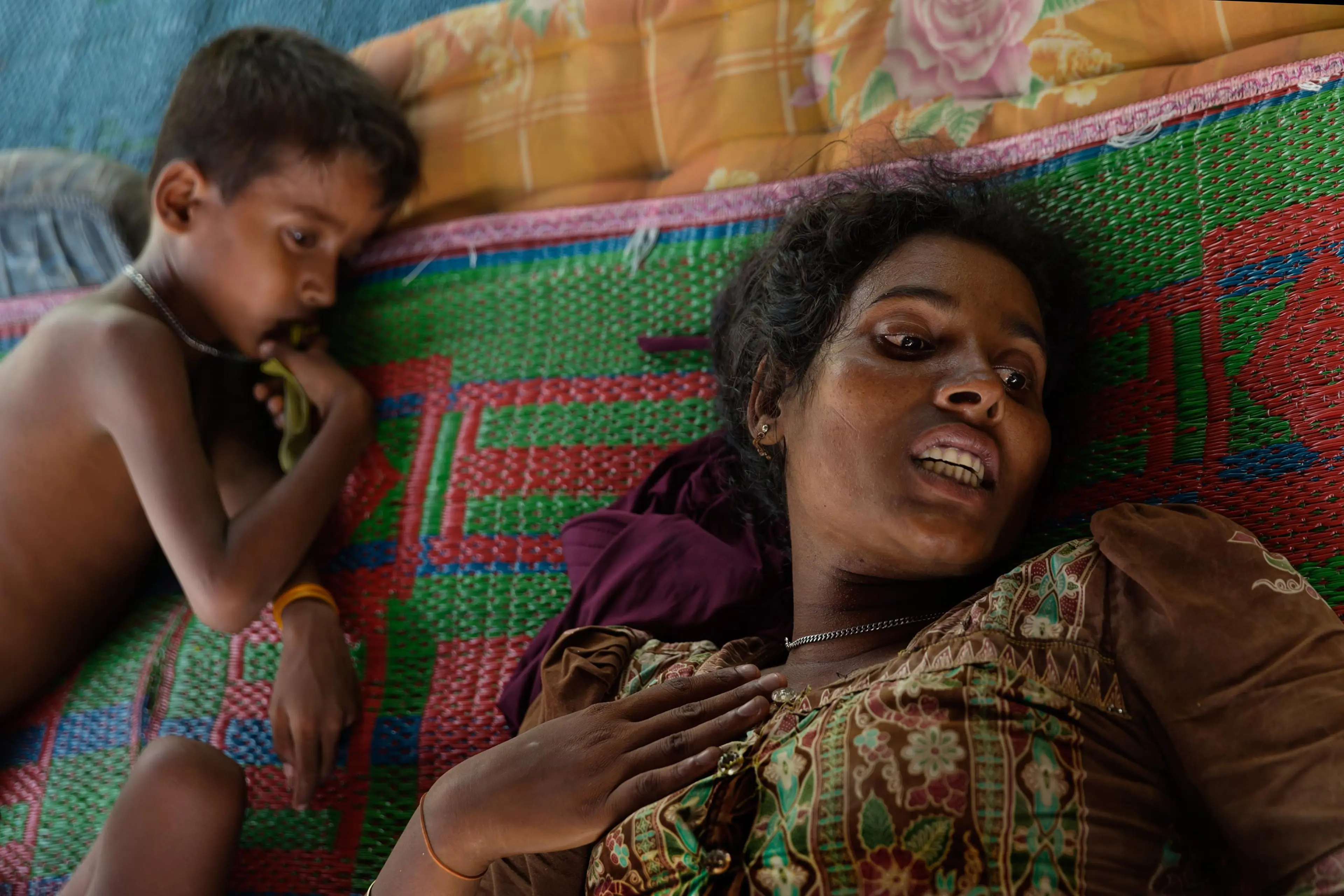 Rohingya and Bangladeshi refugees aboard boats that have been at sea for months off the coast of SE Asia. Landed in port pif Langsa in Aceh, Indonesia, where they were given shelter, food and medical care by Indonesian and international NGO's. The Rohing