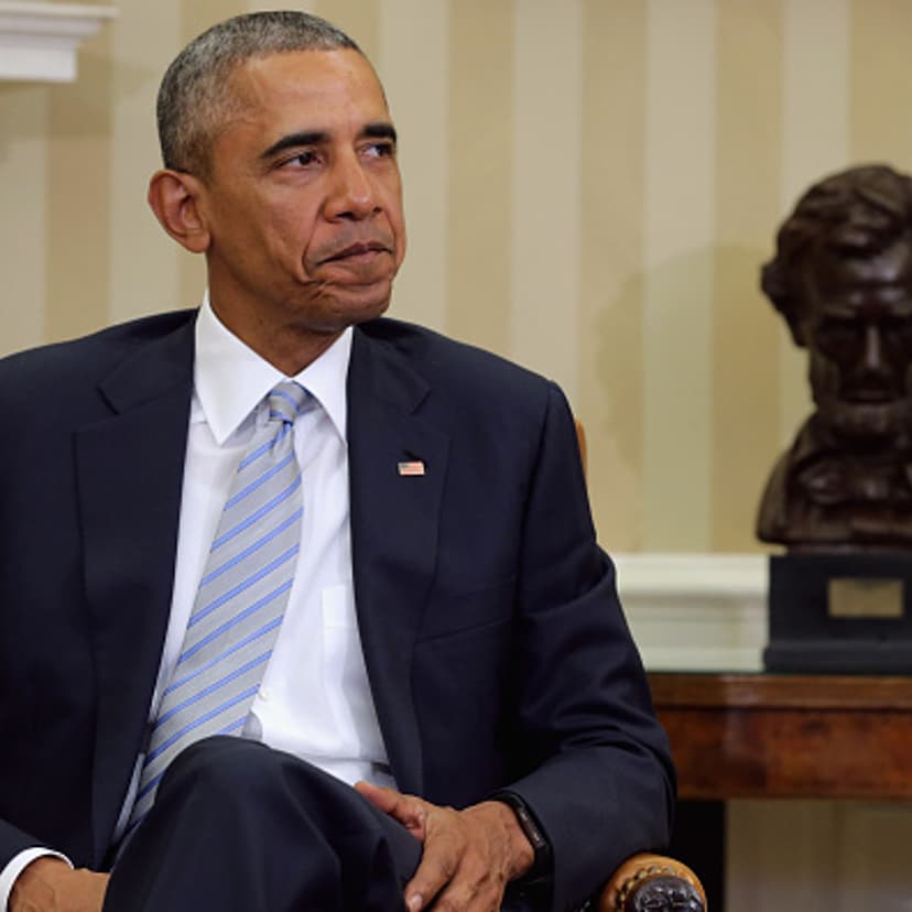 U.S. President Barack Obama announces his appointment of former IBM CEO Sam Palmisano and Tom Donilon to the the newly-created Commission on Enhancing National Cybersecurity in the Oval Office at the White House on Feb. 17, 2016.