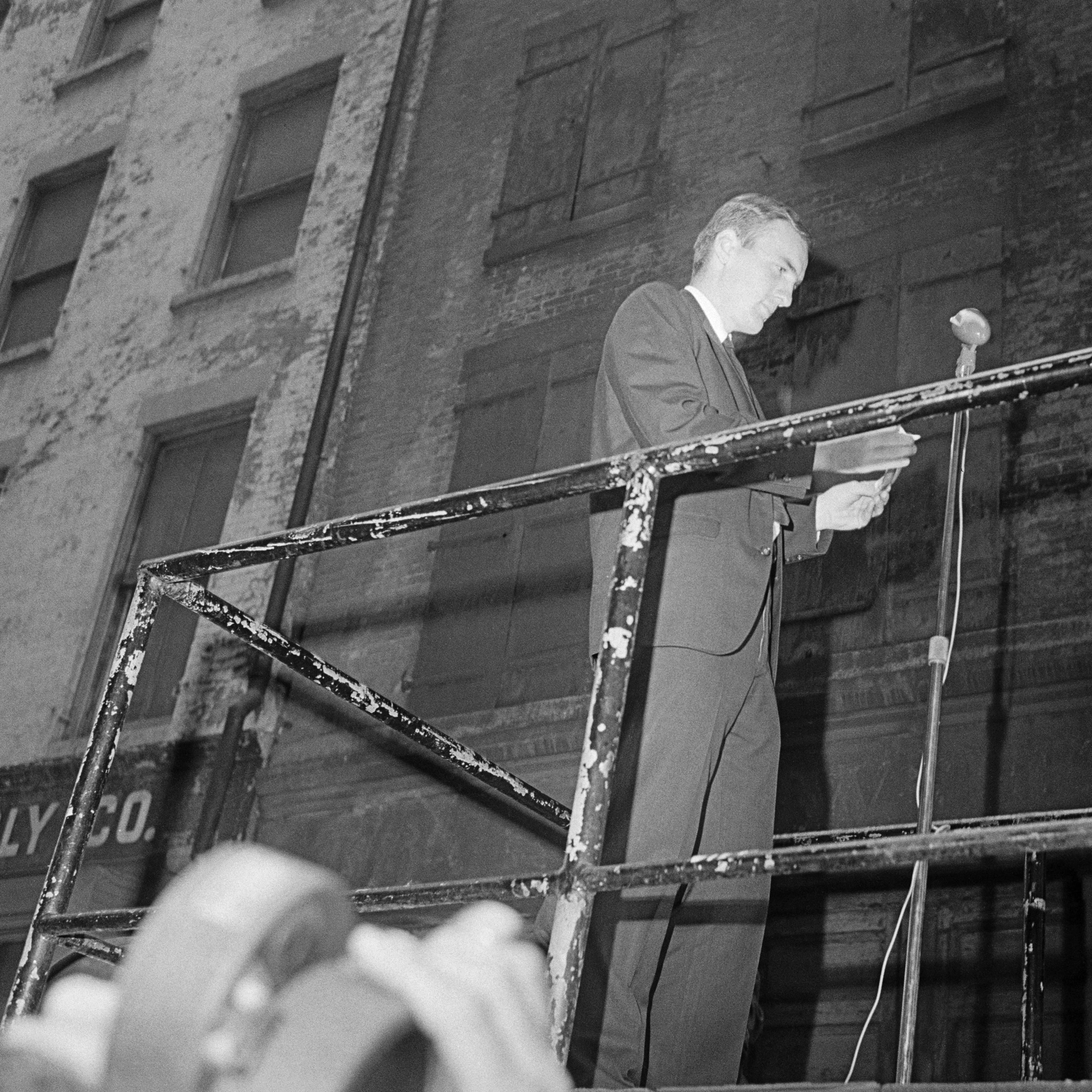David Miller, Pacifist; burns draft card. October 16, 1965.