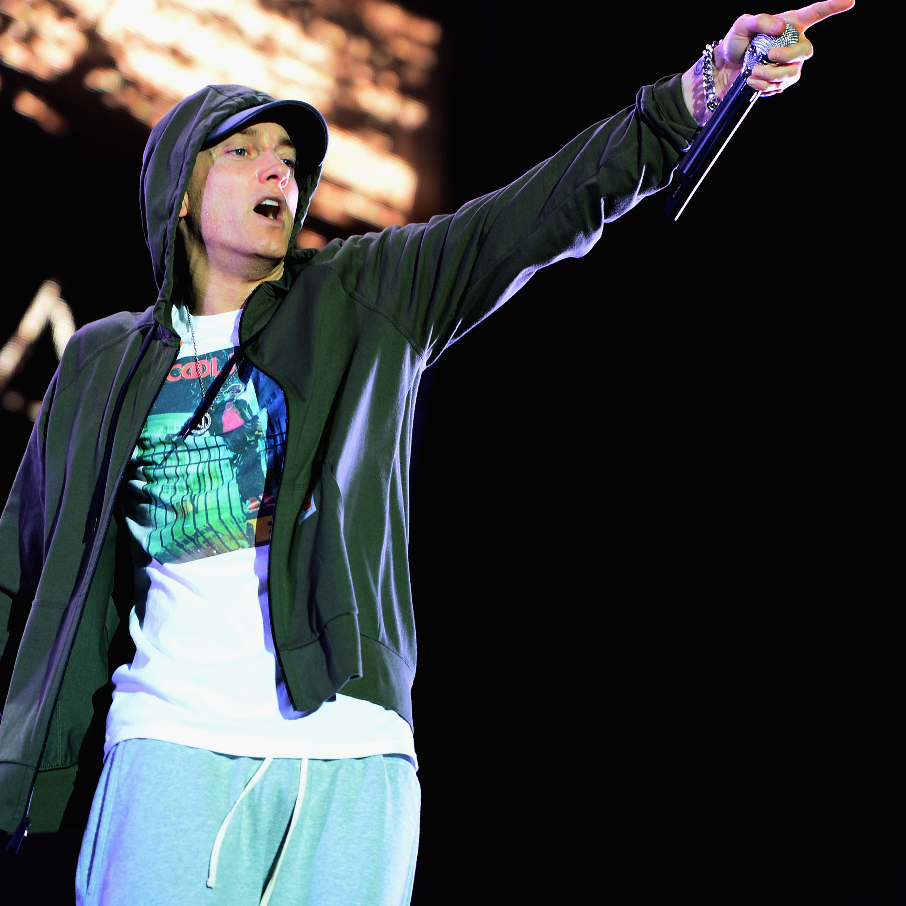 Eminem performing at 2014 Lollapalooza