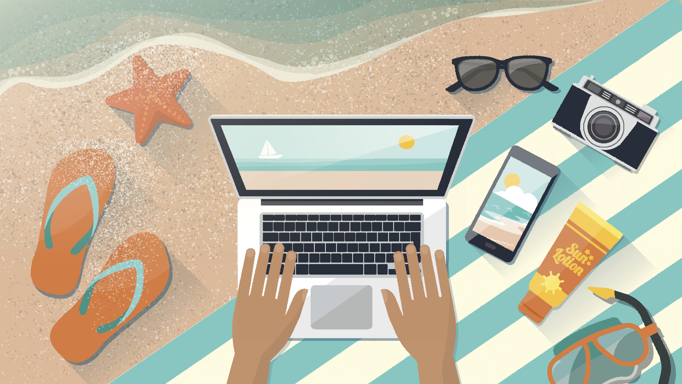 Connecting on the beach