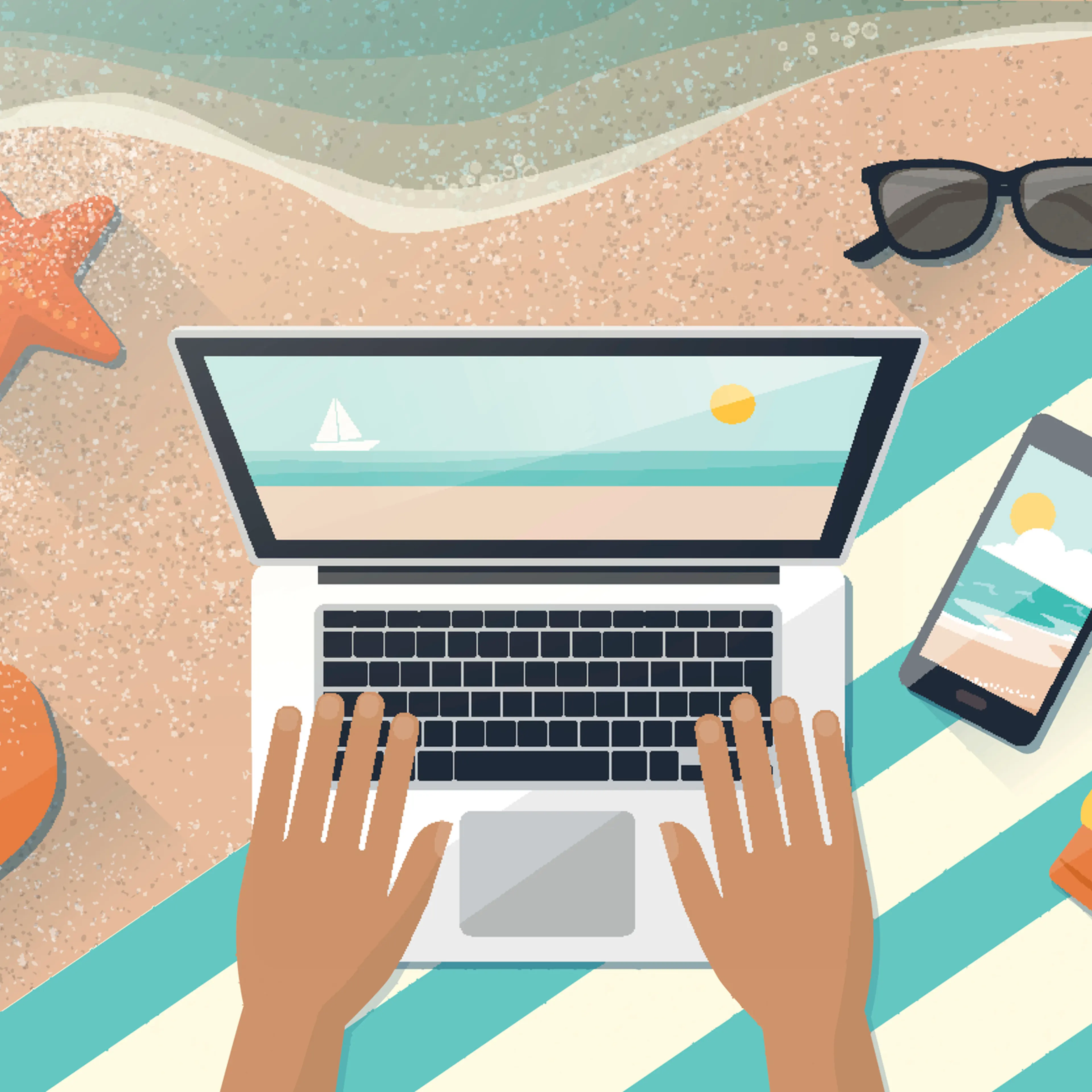 Connecting on the beach