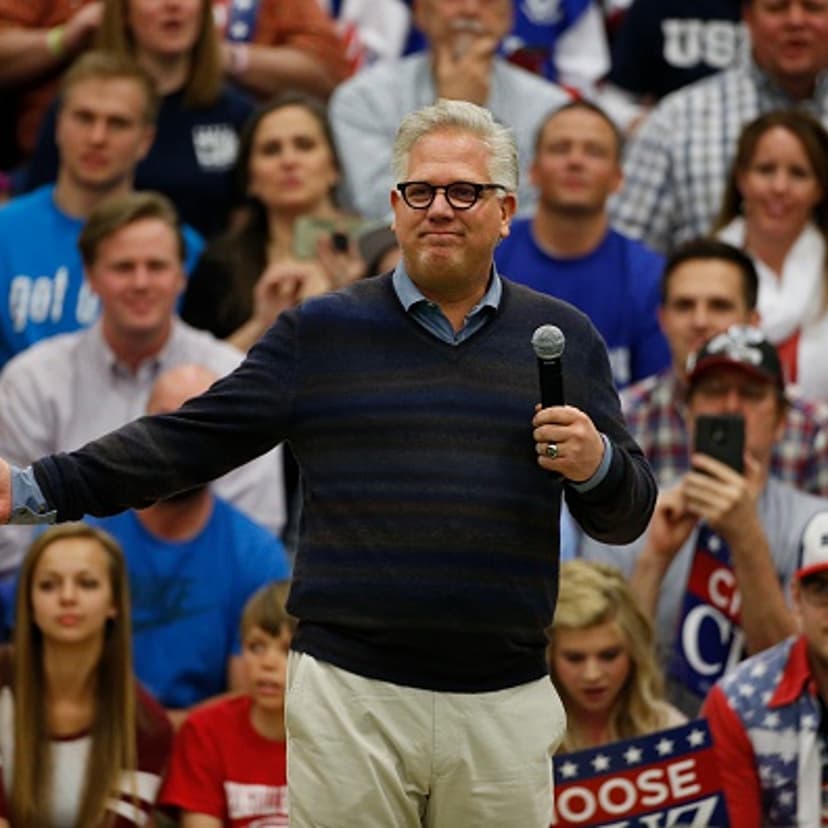 Conservative radio talk show host Glenn Beck speaks at a rally for Republican presidential candidate Sen. Ted Cruz (R-TX) at Provo High School on March 19, 2016 in Provo, Utah.