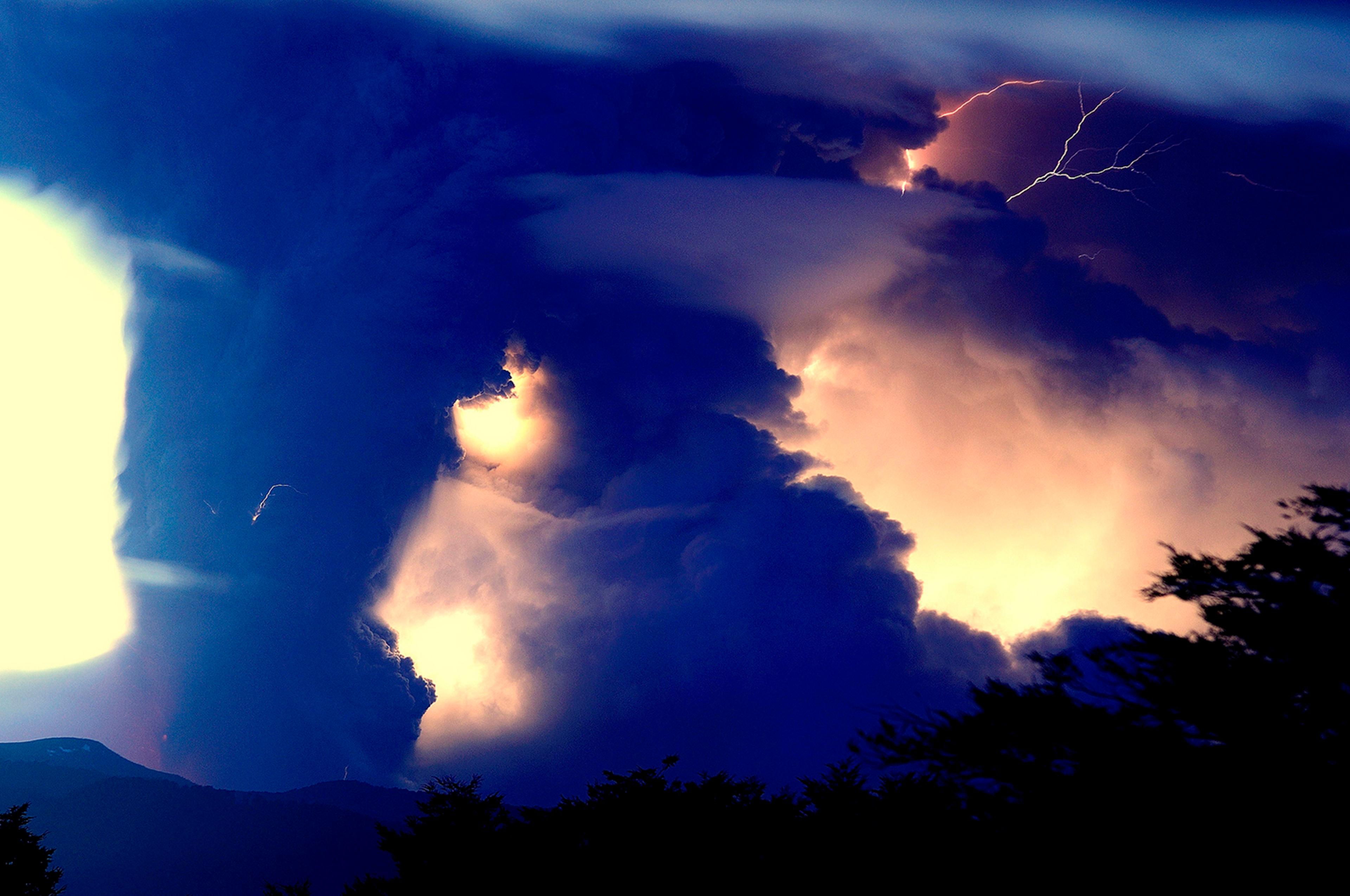 The cloud of ash billowing from Puyehue volcano in southern Chile on June 5, 2011.