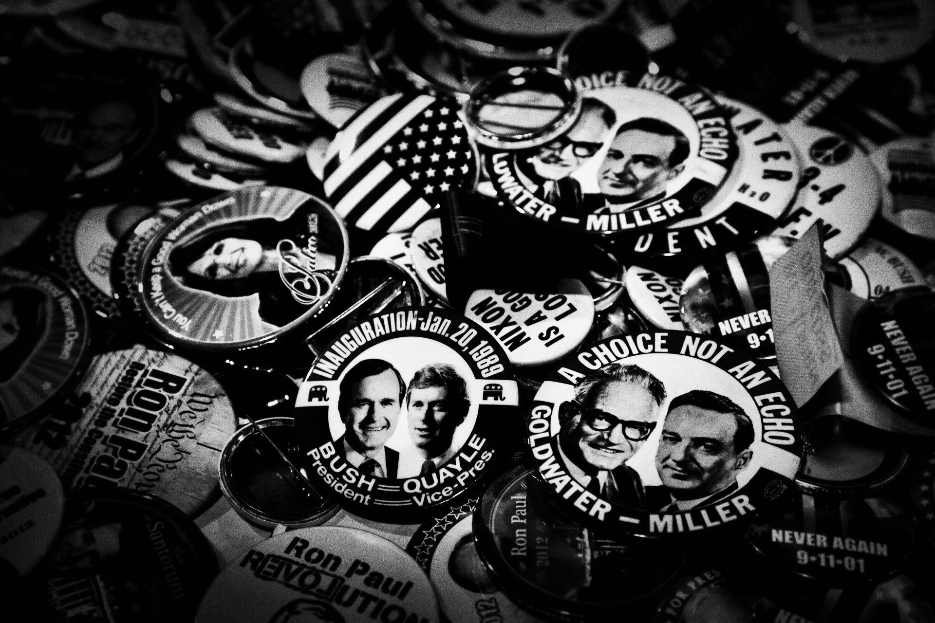 Buttons for past Republican campaigns on display at CPAC in National Harbor, Md. on Feb. 26, 2015. 