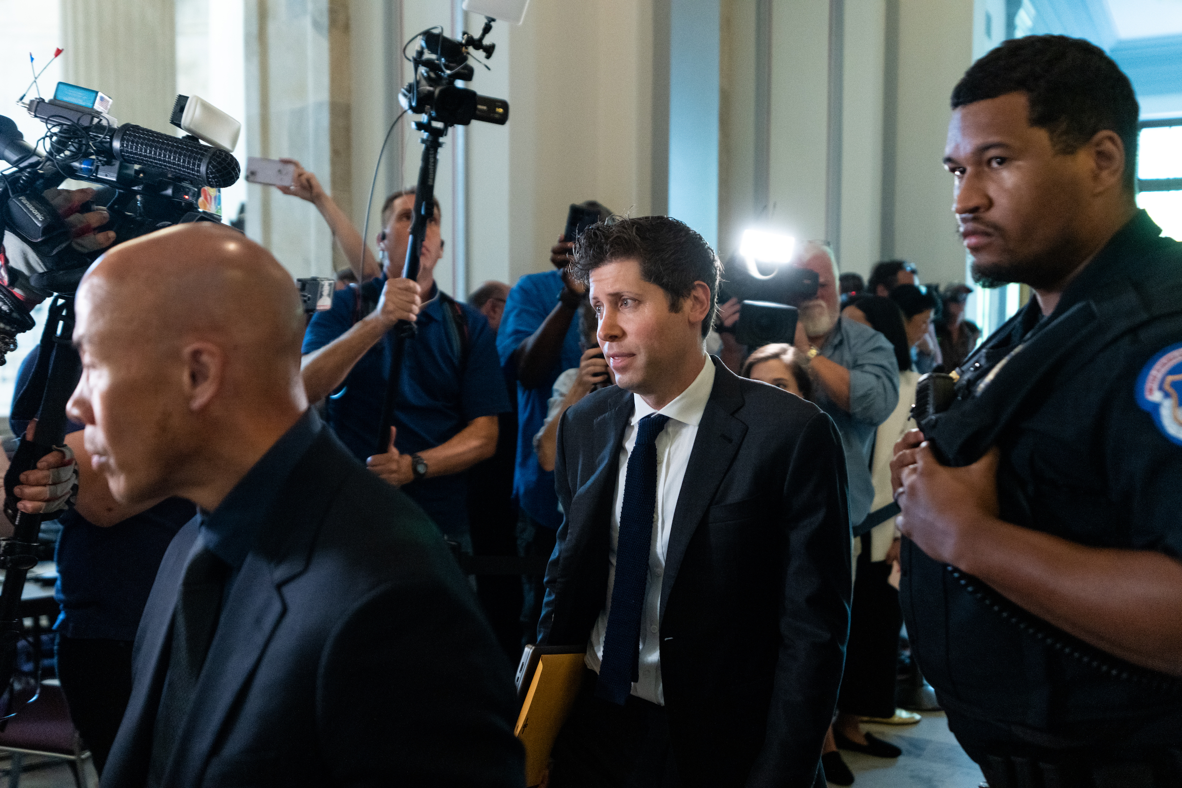 OpenAI CEO Sam Altman arrives for the "AI Insight Forum" outside the Kennedy Caucus Room in the Russell Senate Office Building on Wednesday. September 13, 2023.