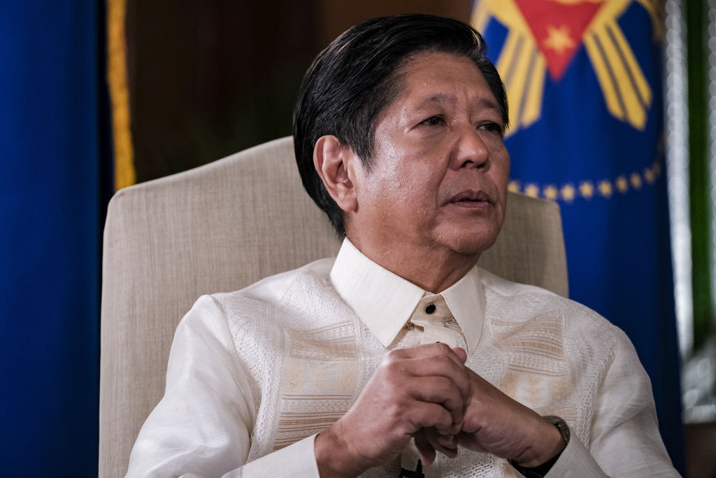 Ferdinand Marcos Jr., Philippines' president, speaks during a Bloomberg Television interview in Manila, the Philippines, on Tuesday, March 19, 2024.