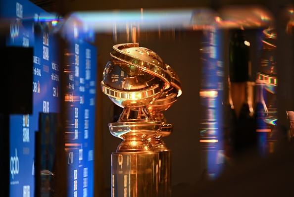 Golden Globe trophies are set by the stage ahead of the 77th Annual Golden Globe Awards nominations announcement at the Beverly Hilton hotel in Beverly Hills on December 9, 2019. (Photo by Robyn BECK / AFP) (Photo by ROBYN BECK/AFP via Getty Images)