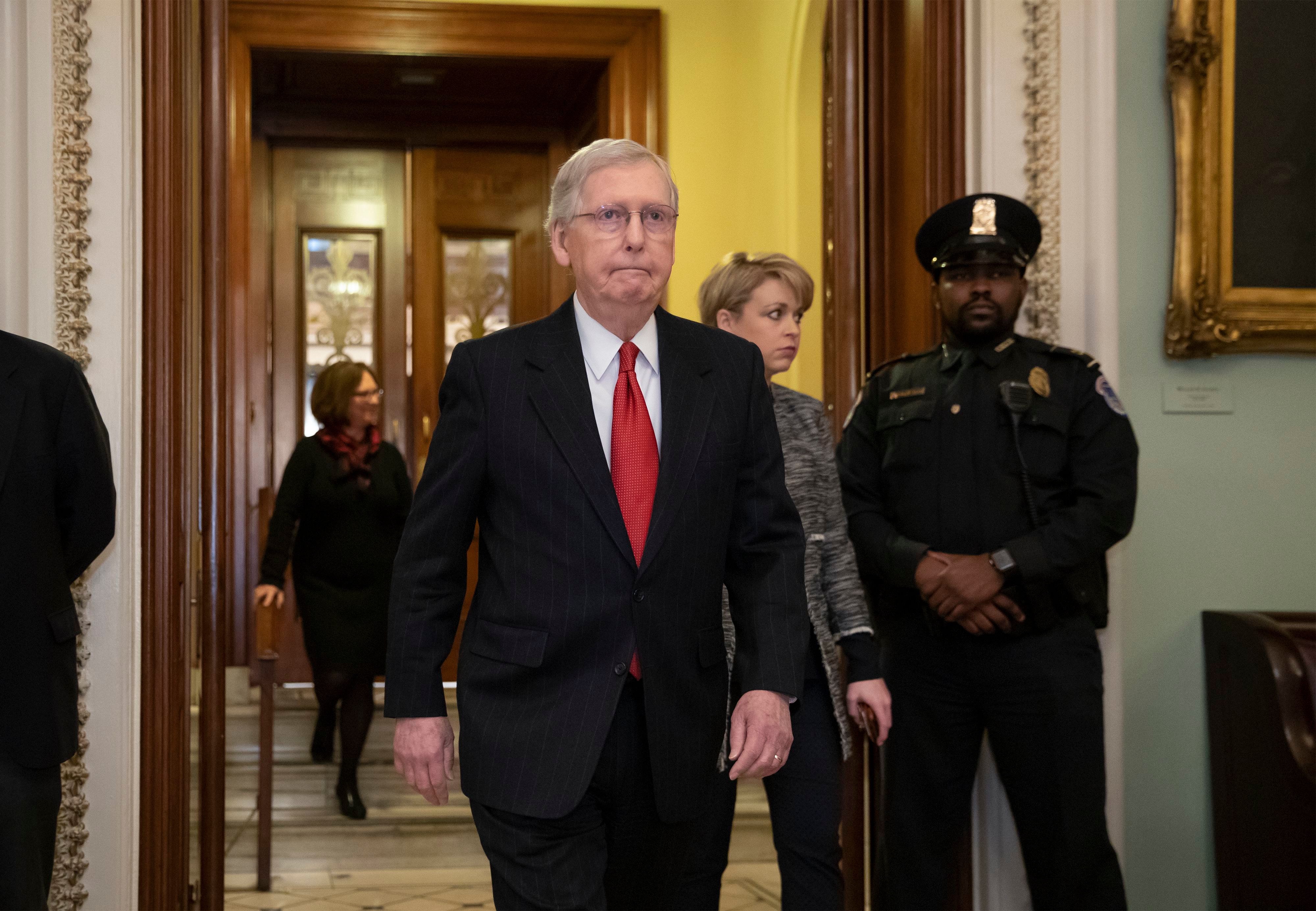 Mitch McConnell goes to vote on Democratic bill to end government shutdown