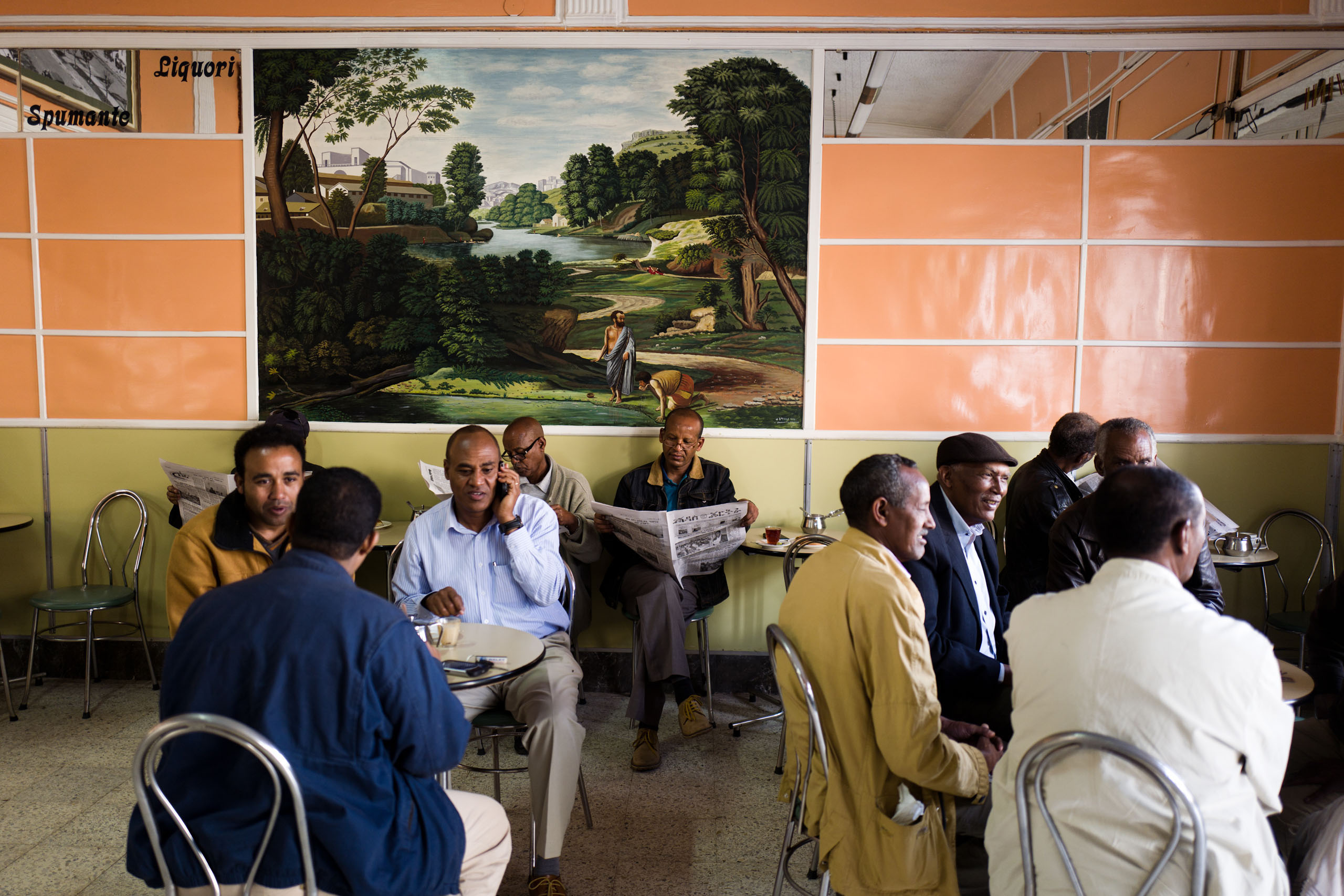 Bar Vittoria in Asmara, with original design from the 1950's.
