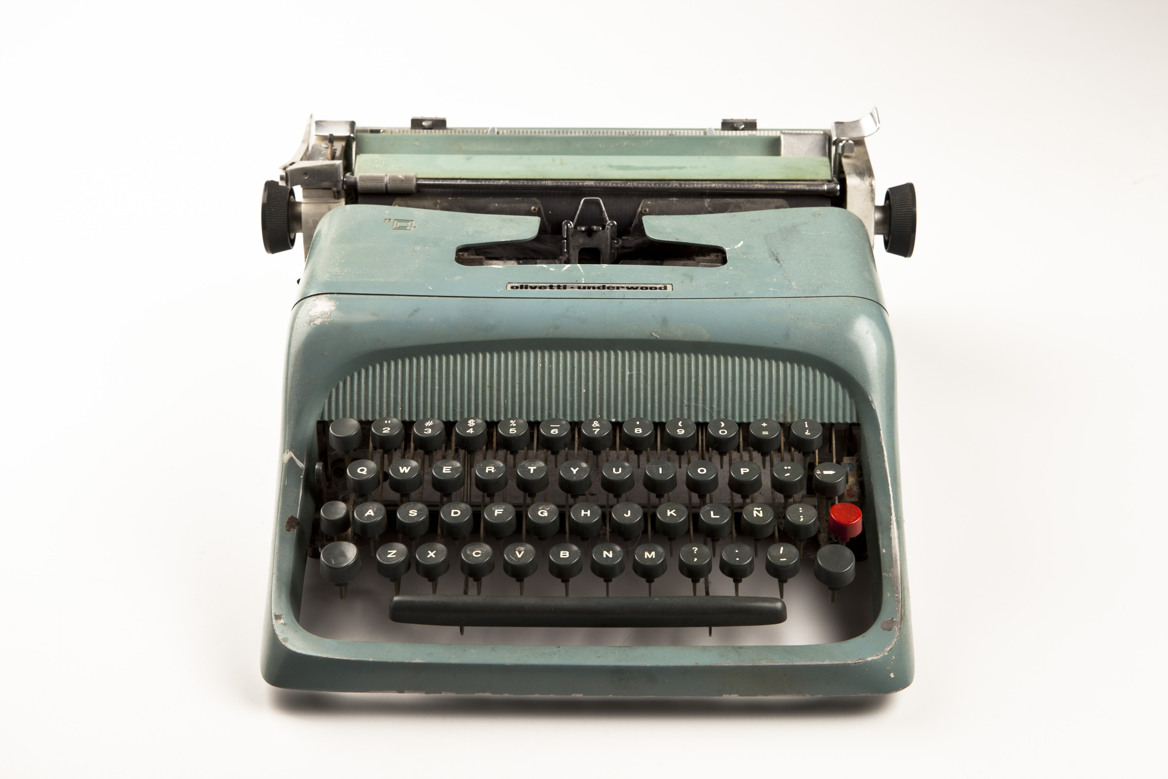 Rolando Diaz's MINE item is a Spanish-language typewriter, it is seen here on October 19, 2013 in Washington, D.C.