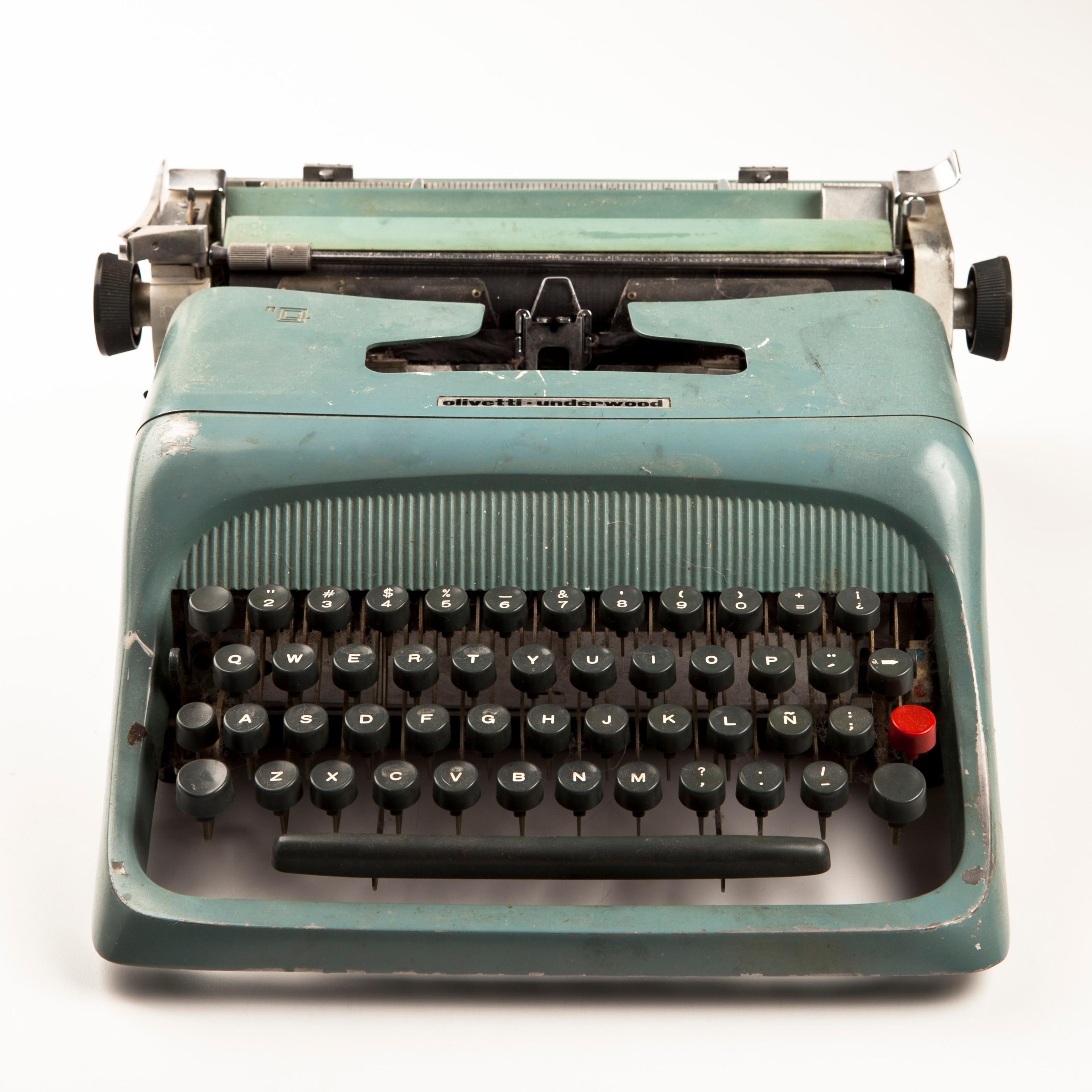 Rolando Diaz's MINE item is a Spanish-language typewriter, it is seen here on October 19, 2013 in Washington, D.C.