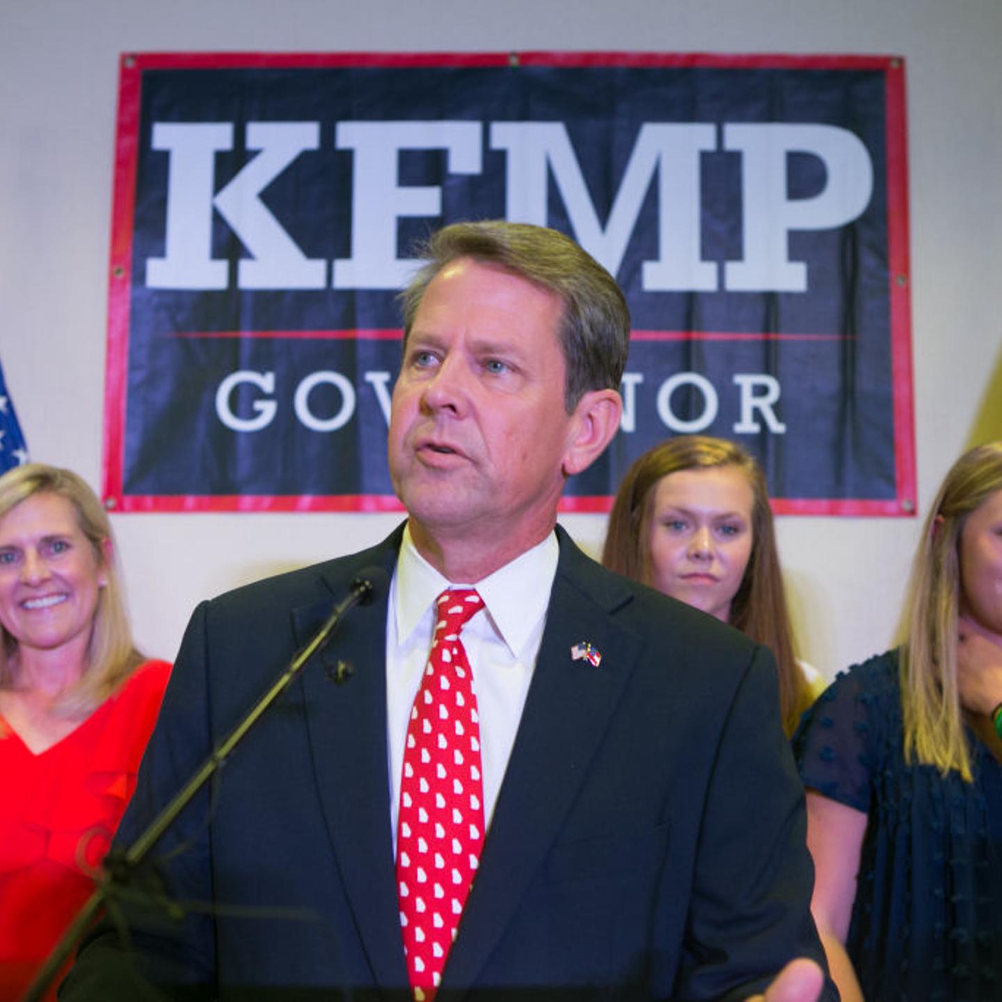 Georgia Secretary of State And Gubernatorial Candidate Brian Kemp Holds Primary Night Event In Athens, Georgia