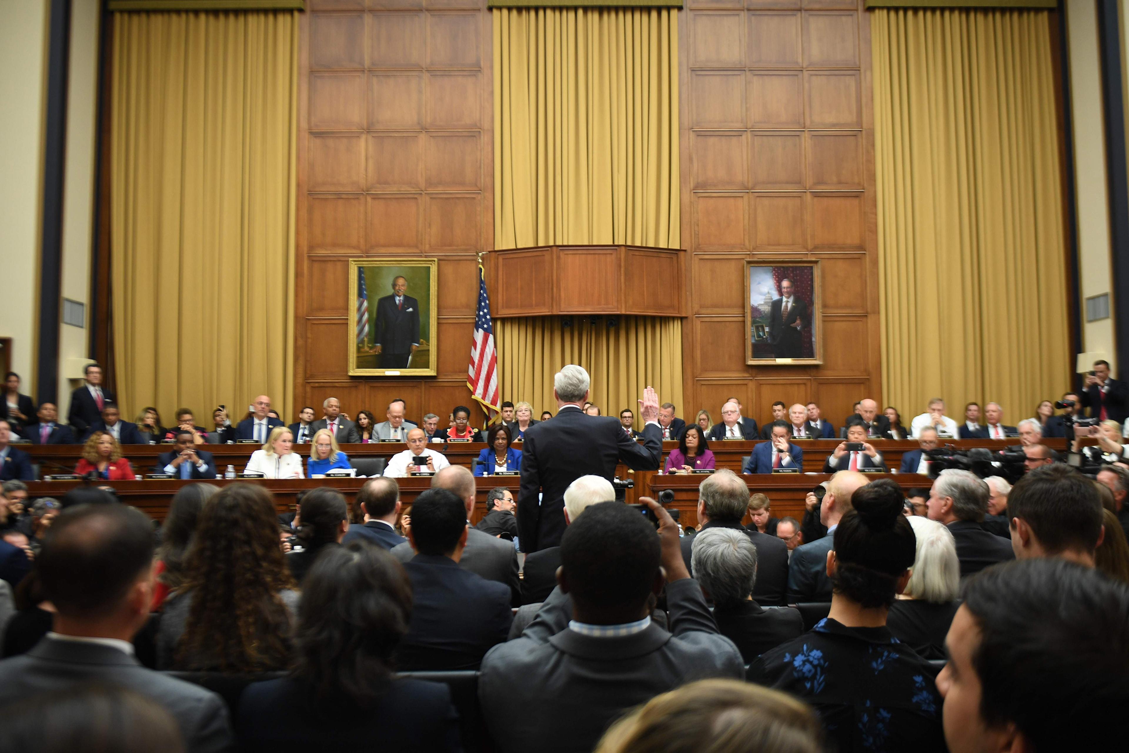 Former Special Counsel Robert Mueller is sworn in for his testimony before the House Judiciary Committee in Washington, D.C., on July 24, 2019.