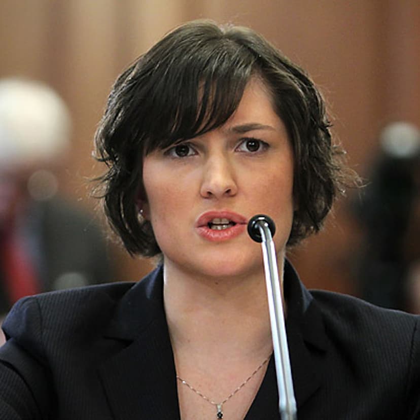Sandra Fluke, a third-year law student at Georgetown University and former president of the Students for Reproductive Justice group there, testifies before the House Democratic Steering and Policy Committee Feb. 23, 2012 in Washington.