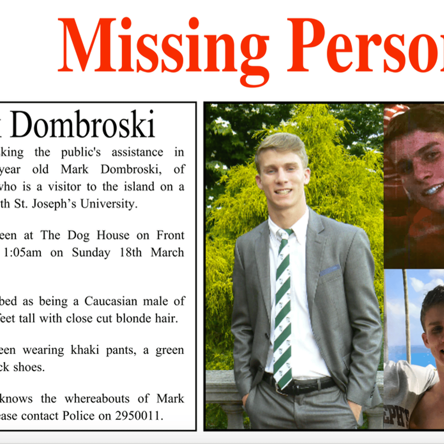 Missing Person Mark Dombroski Flyer