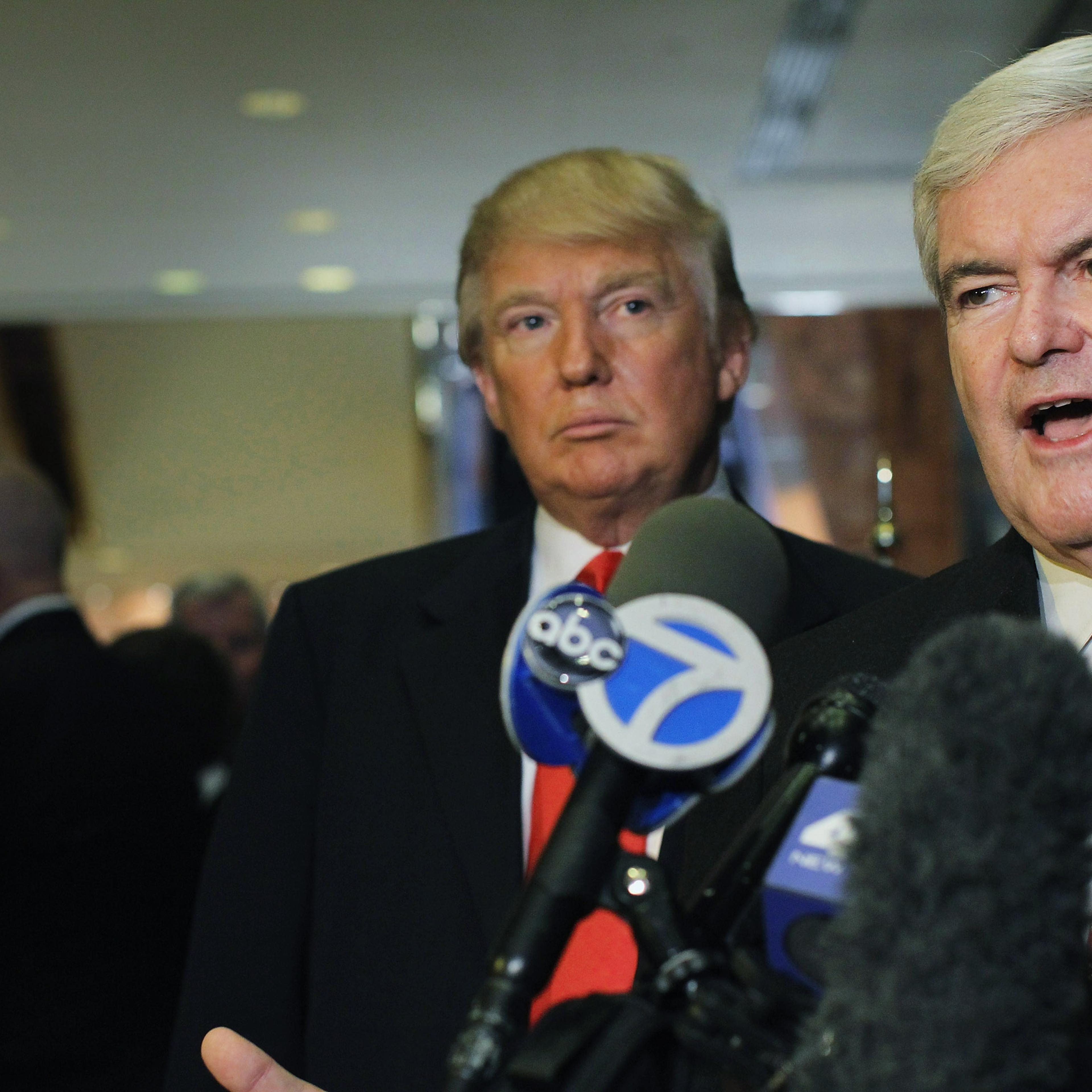 GOP Presidential Hopeful Newt Gingrich Meets With Donald Trump In New York