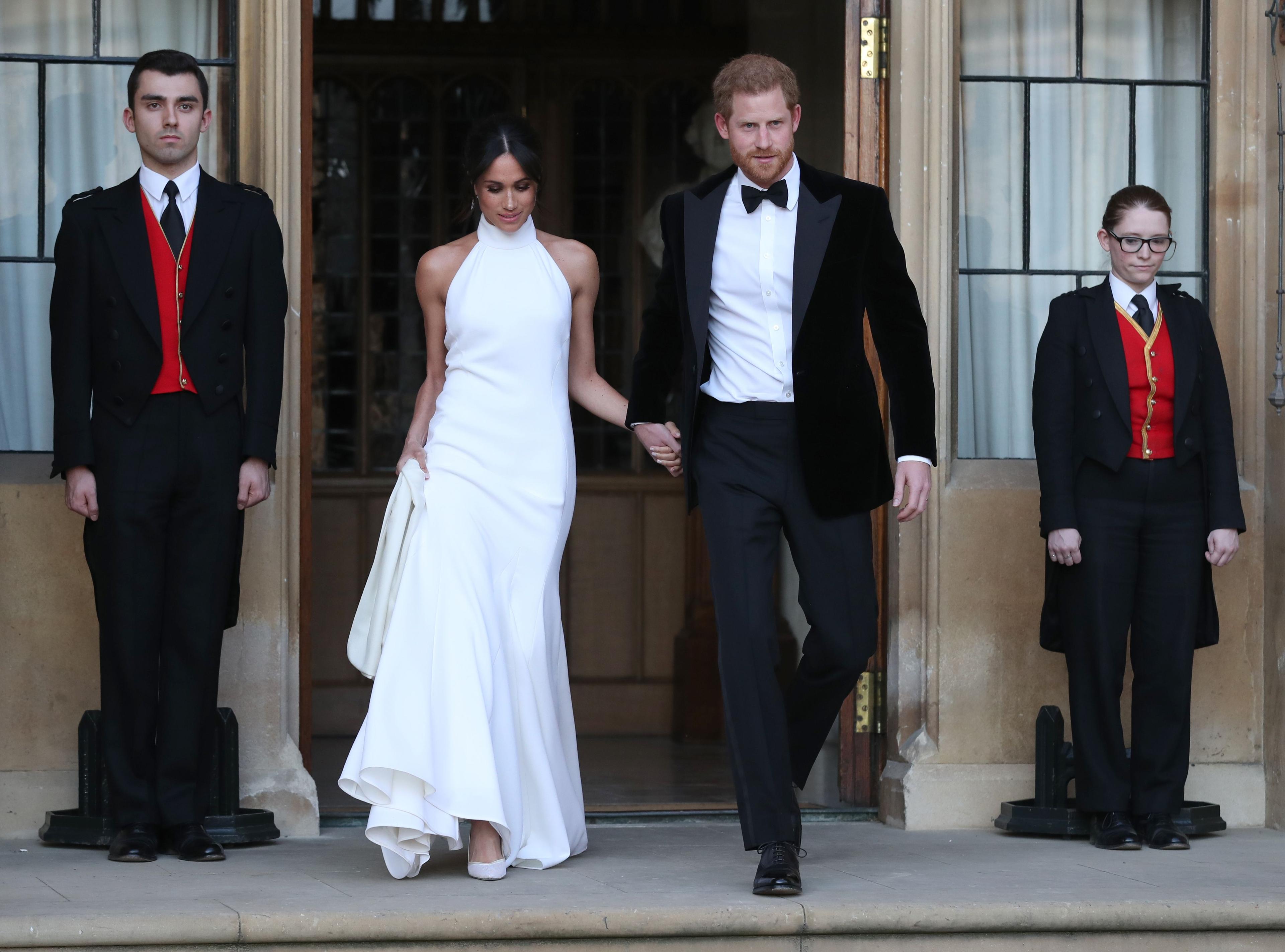 meghan markle after party dress Meghan Markle Heads to Reception in Second Royal Wedding Dress by Stella McCartney