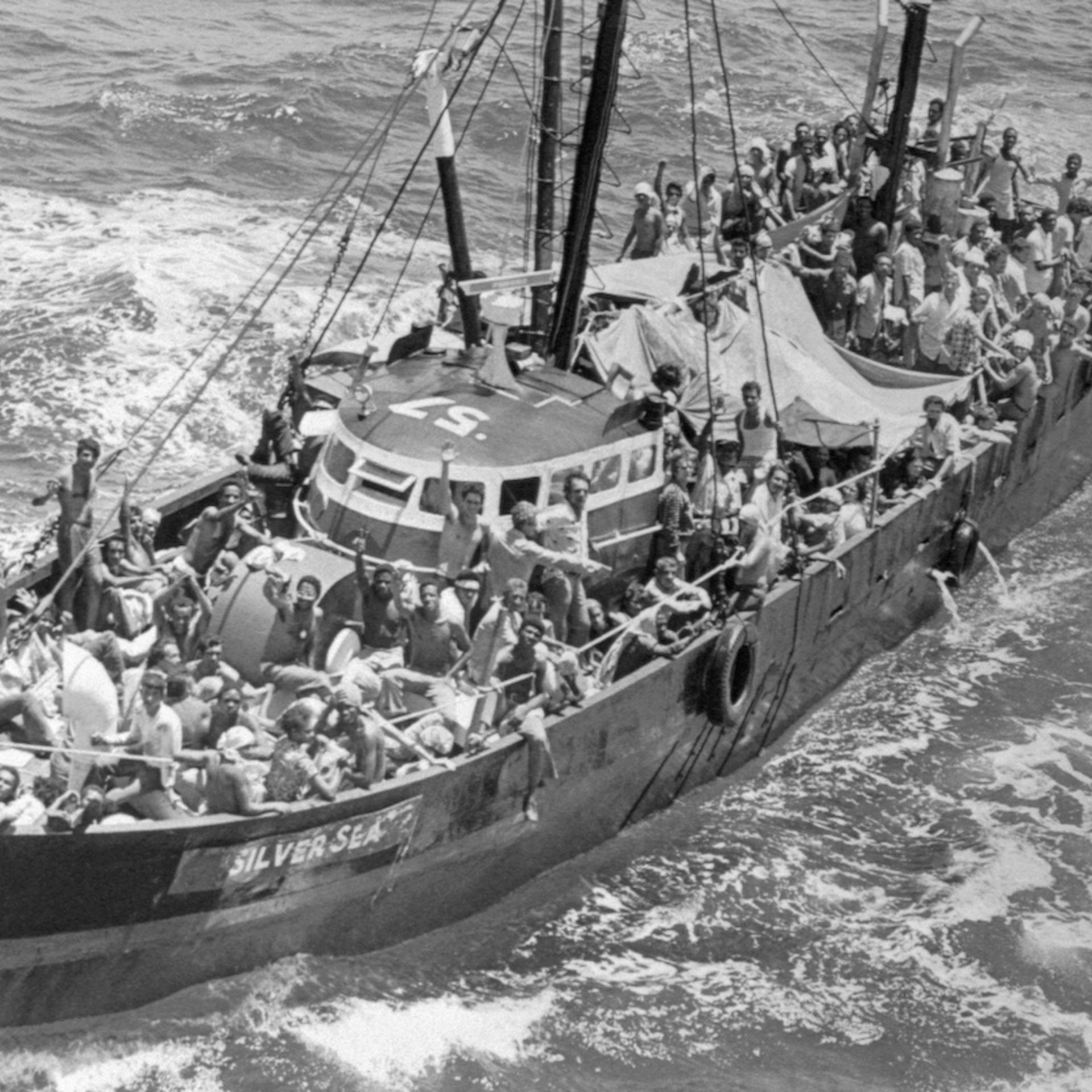 Cuban Refugee Boat Sailing for America