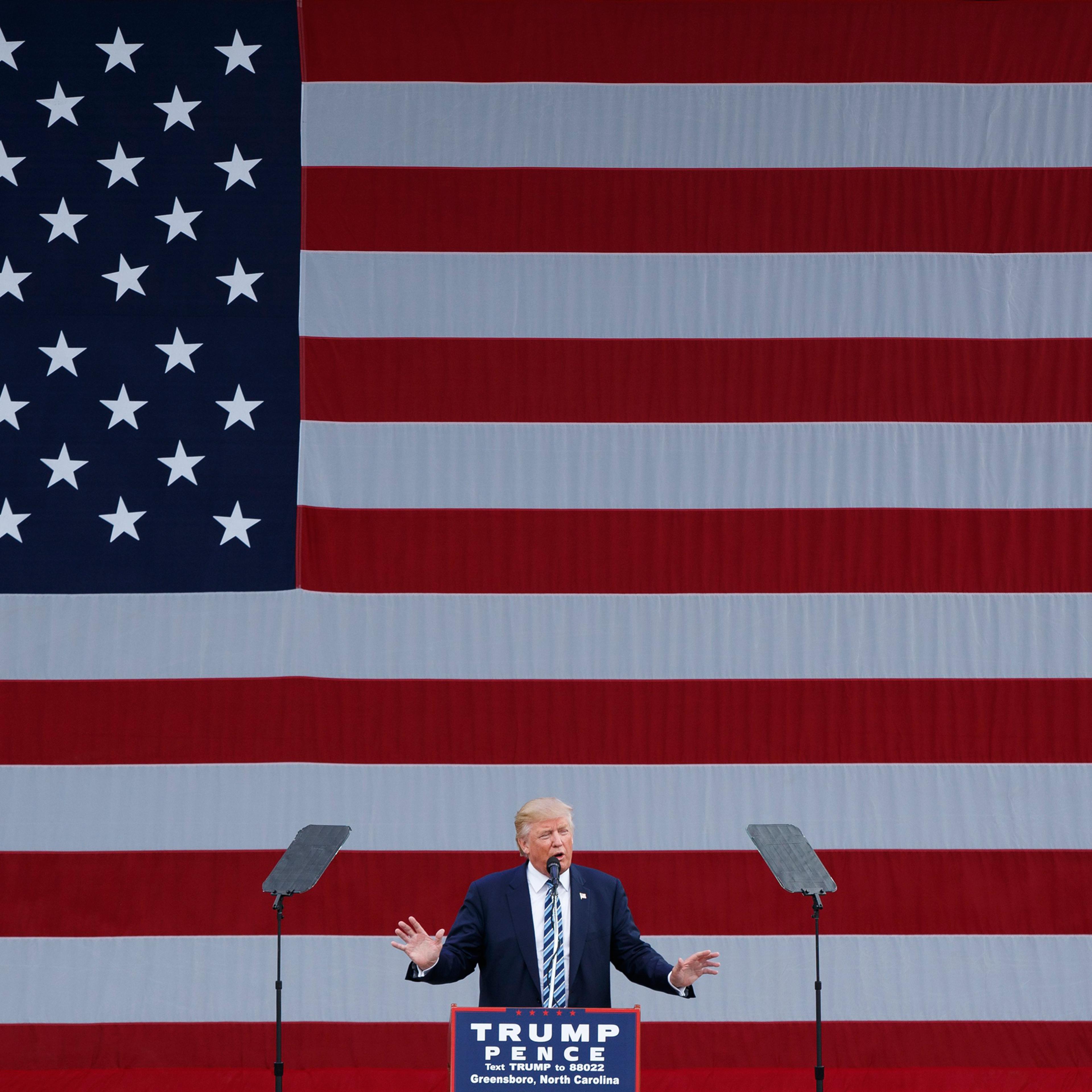 Republican presidential candidate Donald Trump speaks during a campaign rally, Friday, Oct. 14, 2016, in Greensboro, N.C. (AP Photo/ Evan Vucci)