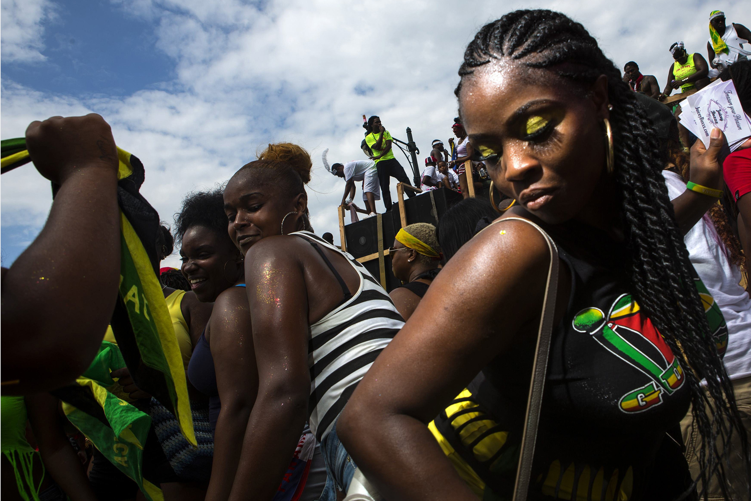 Participants dance during the West Indian Day Parade in the Brooklyn borough of New York