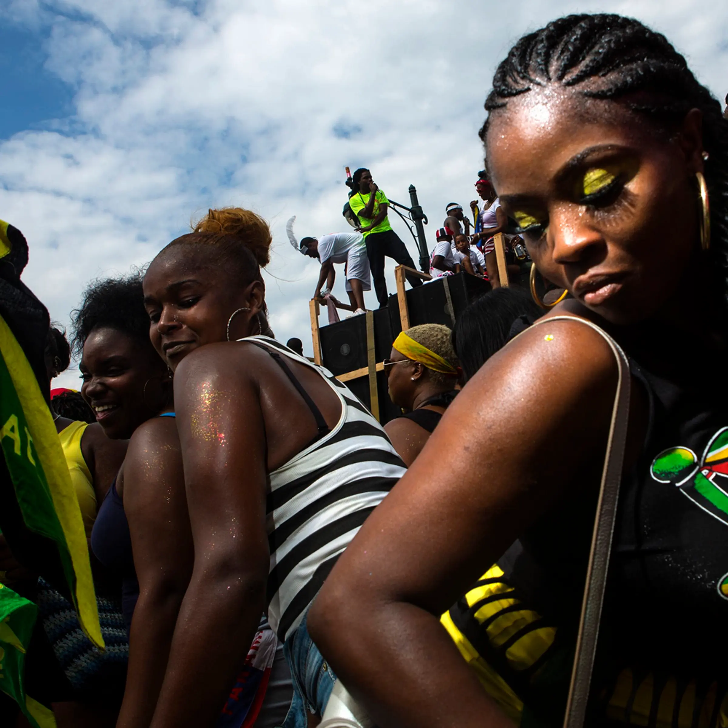 Participants dance during the West Indian Day Parade in the Brooklyn borough of New York
