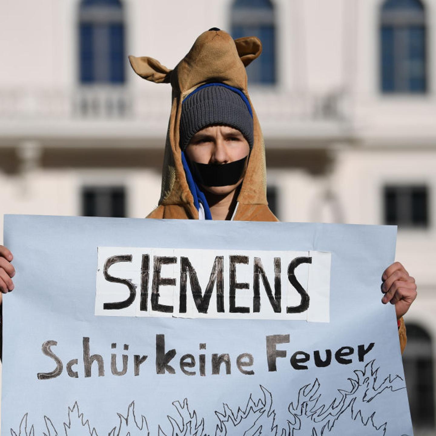 Fridays For Future Protest At Siemens Headquarters Over Adani Coal Mine