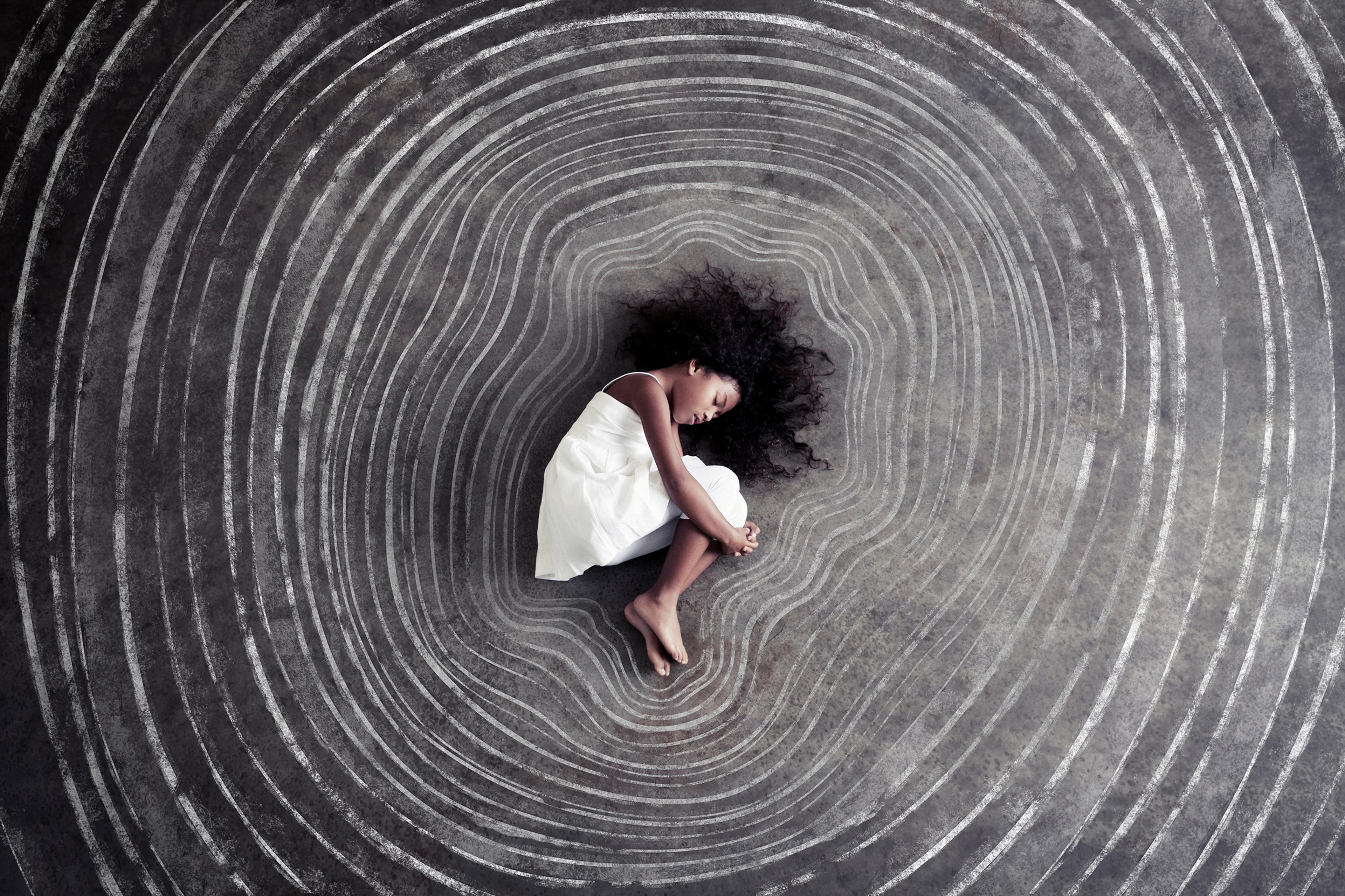 Child Inside Tree Growth Rings