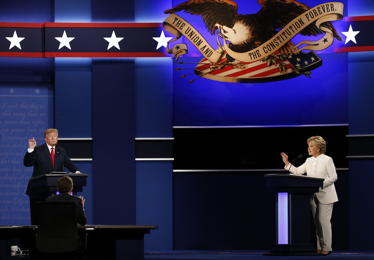 Candidates Hillary Clinton And Donald Trump Hold Third Presidential Debate At The University Of Nevada