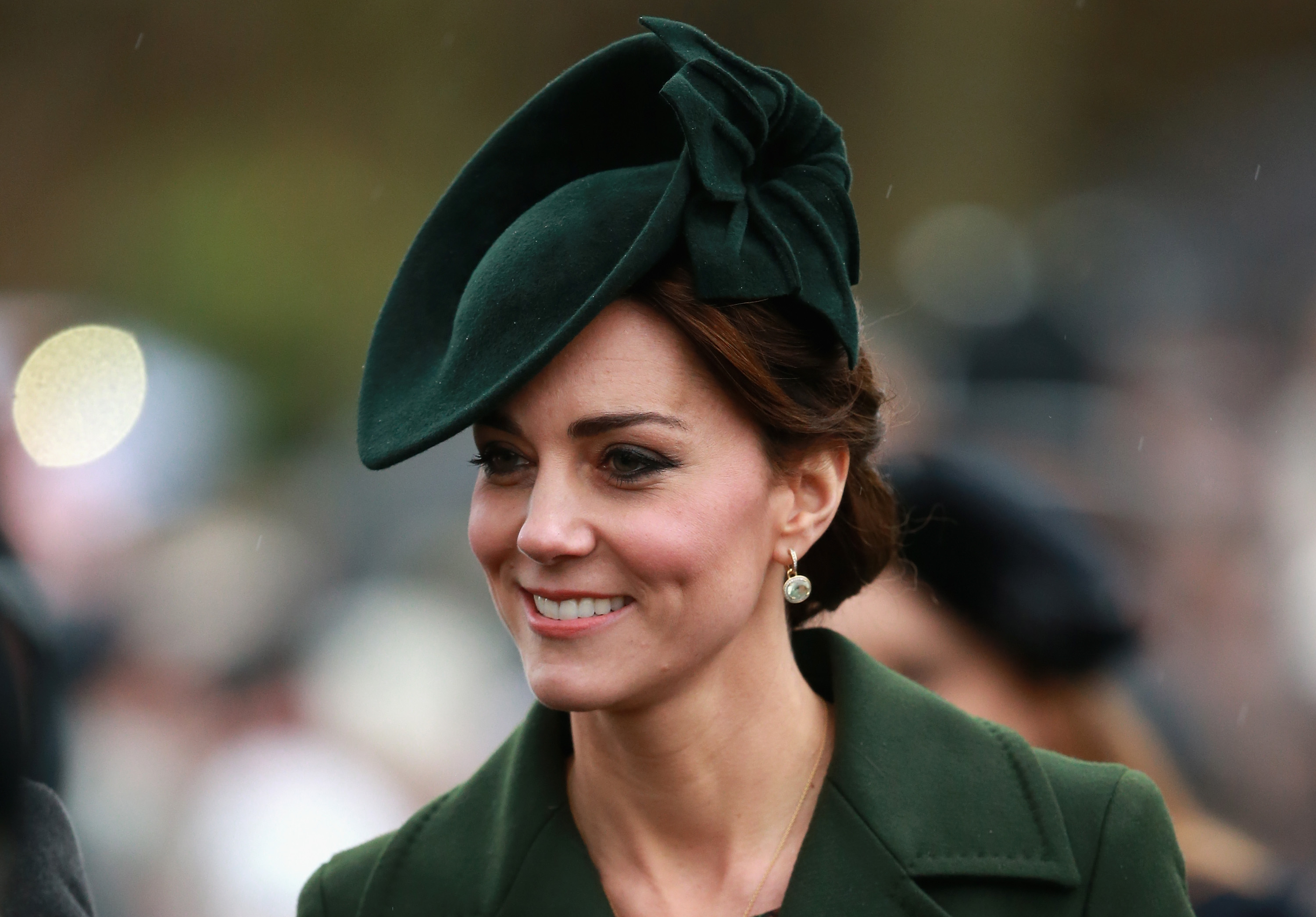Catherine, Duchess of Cambridge attends a Christmas Day church service at Sandringham on Dec. 25, 2015 in King's Lynn, England.